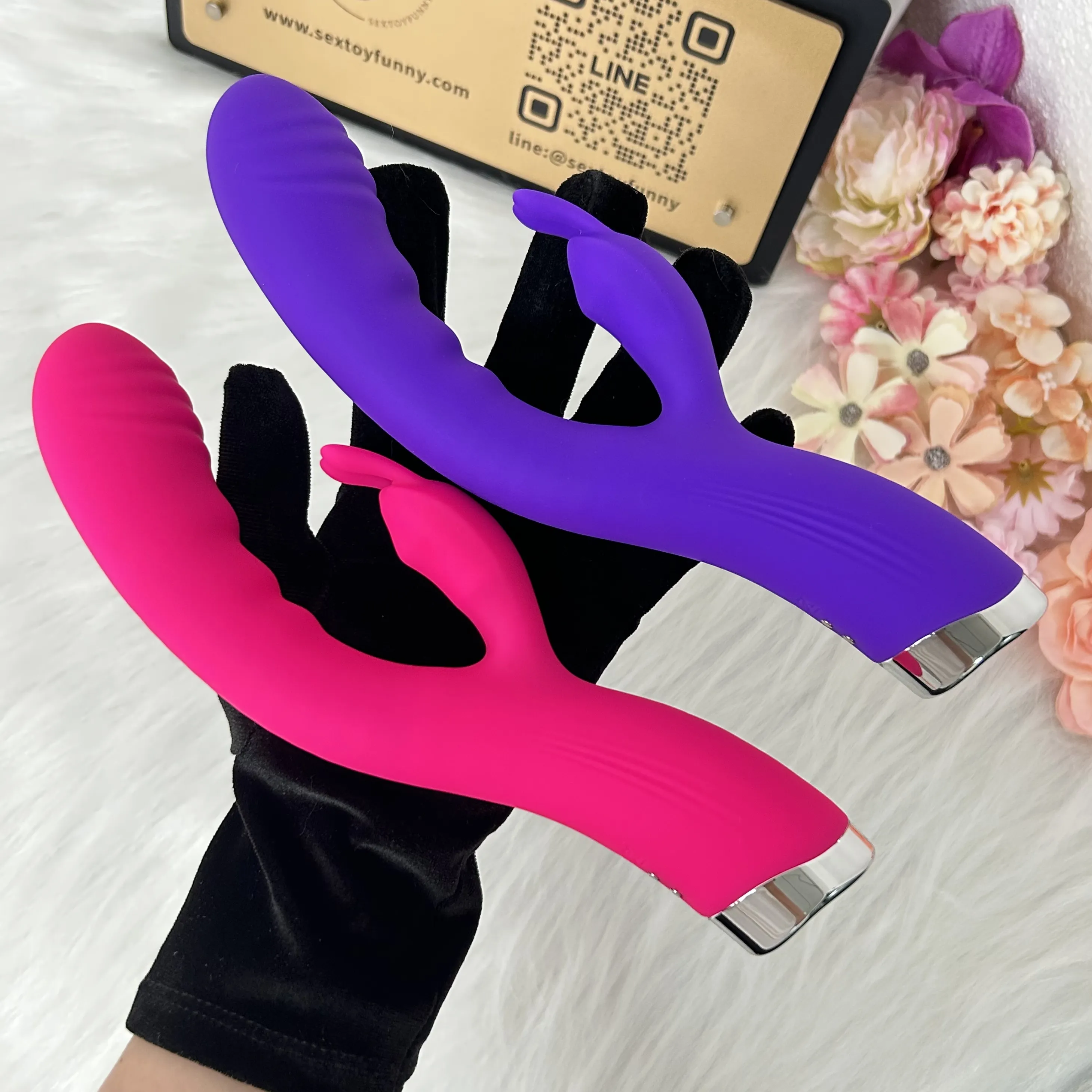 Rabbit Ear Simulated Penis Dual G-Spot & Clitoral Vibrator