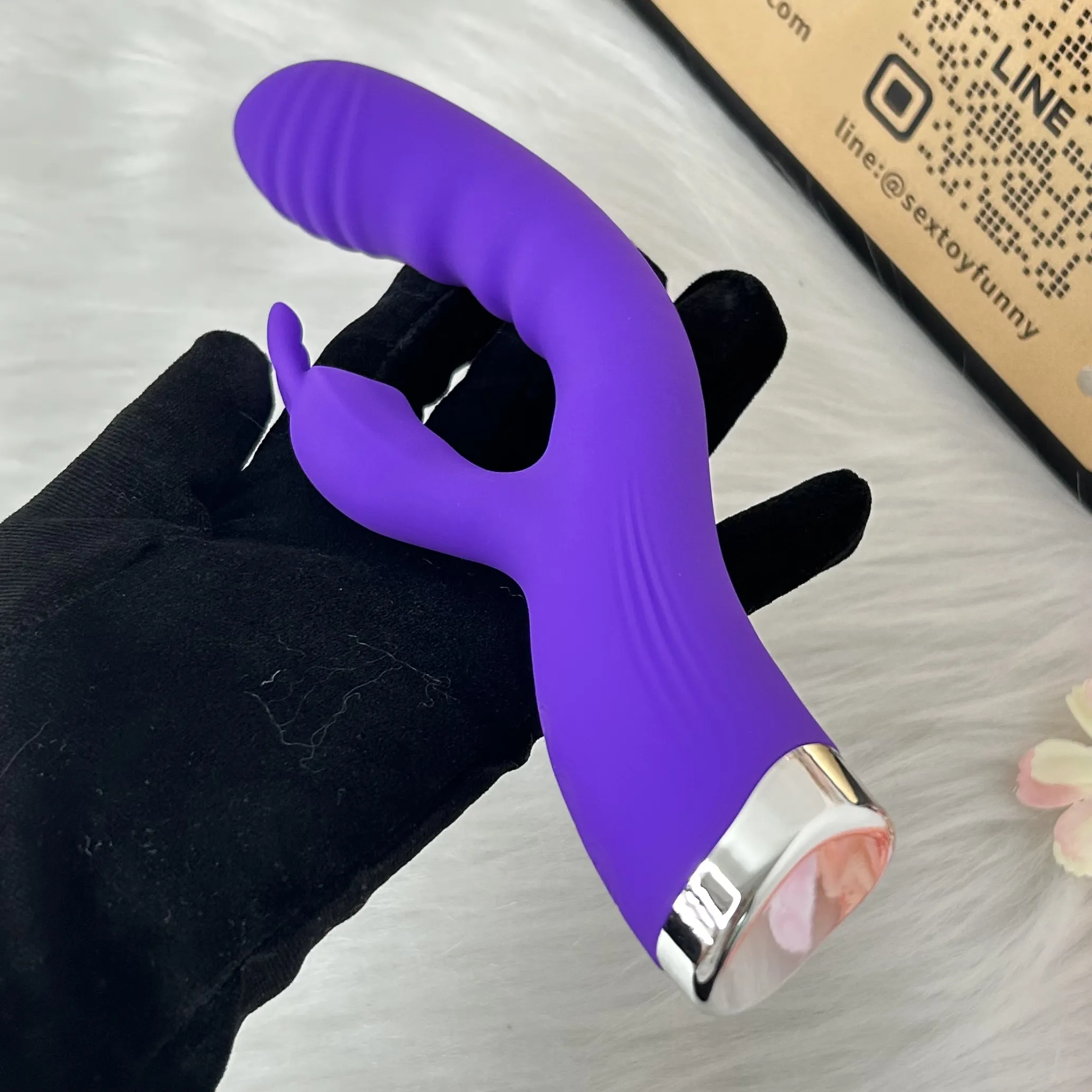 Rabbit Ear Simulated Penis Dual G-Spot & Clitoral Vibrator