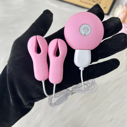 คลิปหนีบหัวนม คลิปหนีบหัวนม 10 ระดับ USB พร้อมคันบังคับสัมผัสไว วัสดุนุ่มผิว|ROSELEX