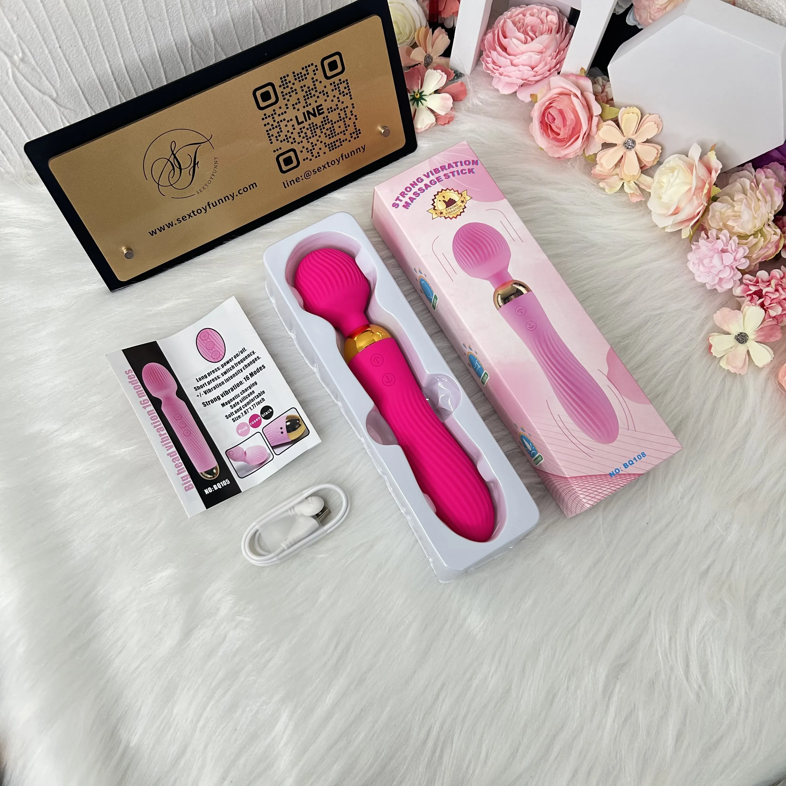 Dual-Head 18 Frequencies Bendable AV Wand Vibrator