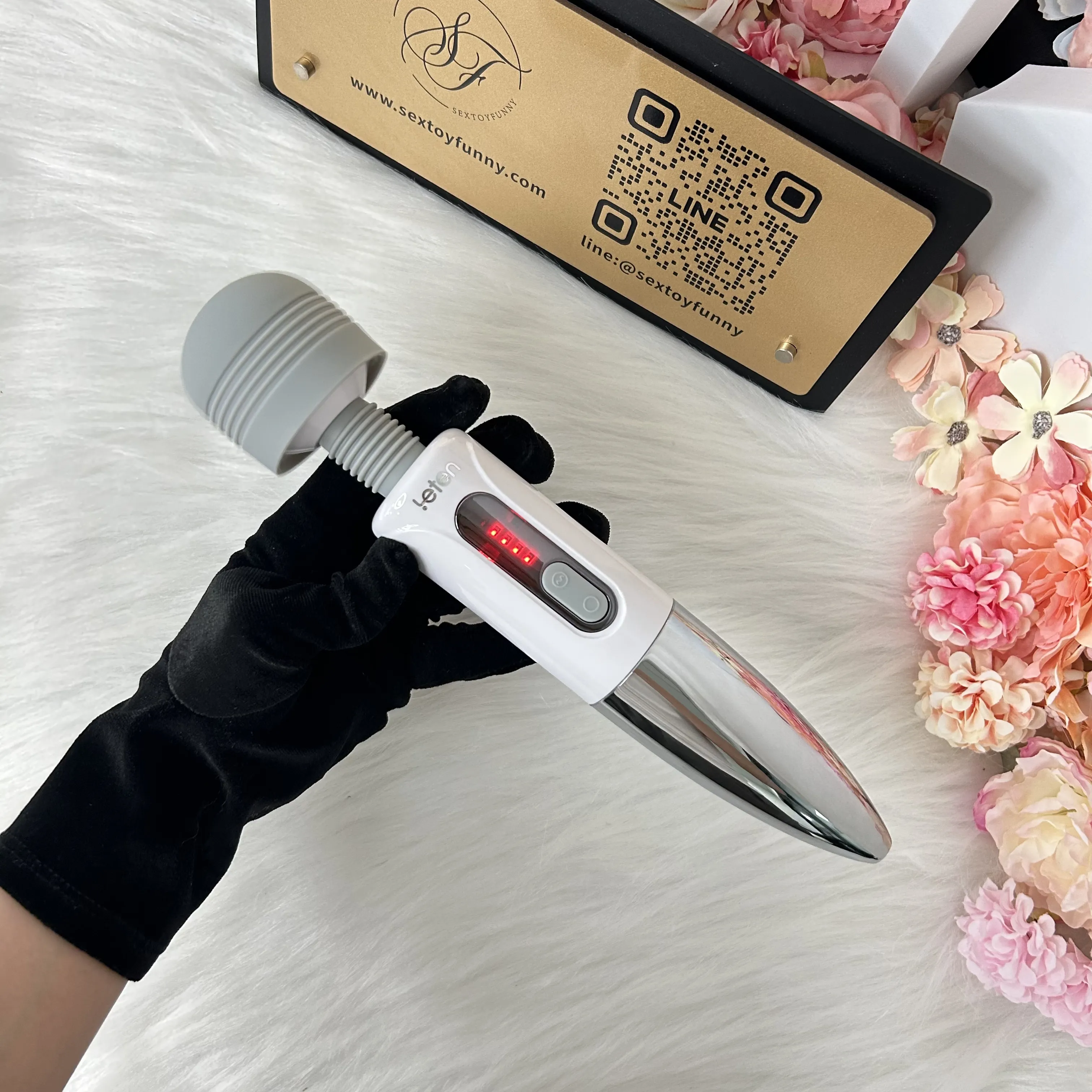 LETEN 5 Vibration Modes 6 Pulse Current Levels Wand Vibrator