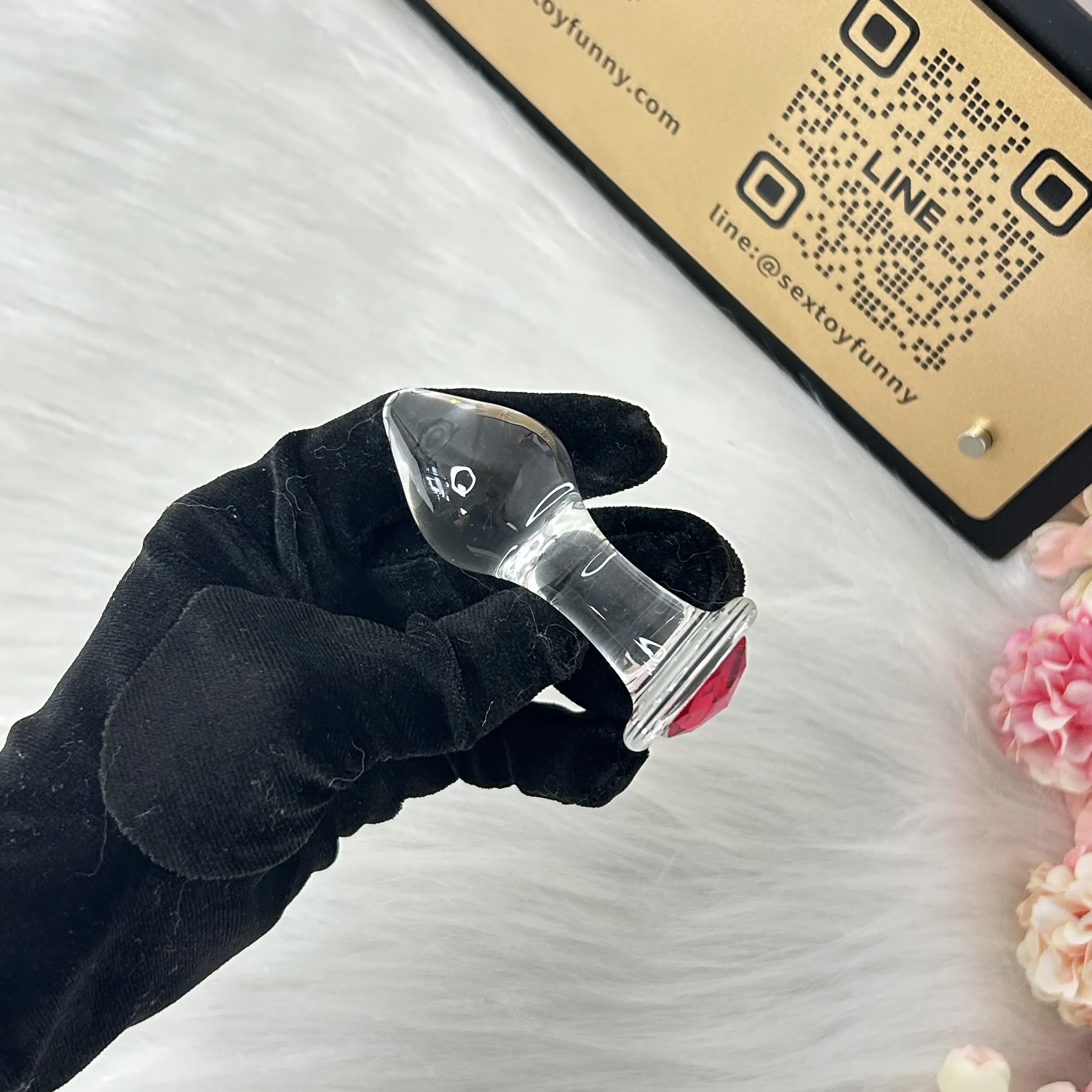 Ice And Fire Drop-Shaped Glass Butt Plug 3 Sizes Available