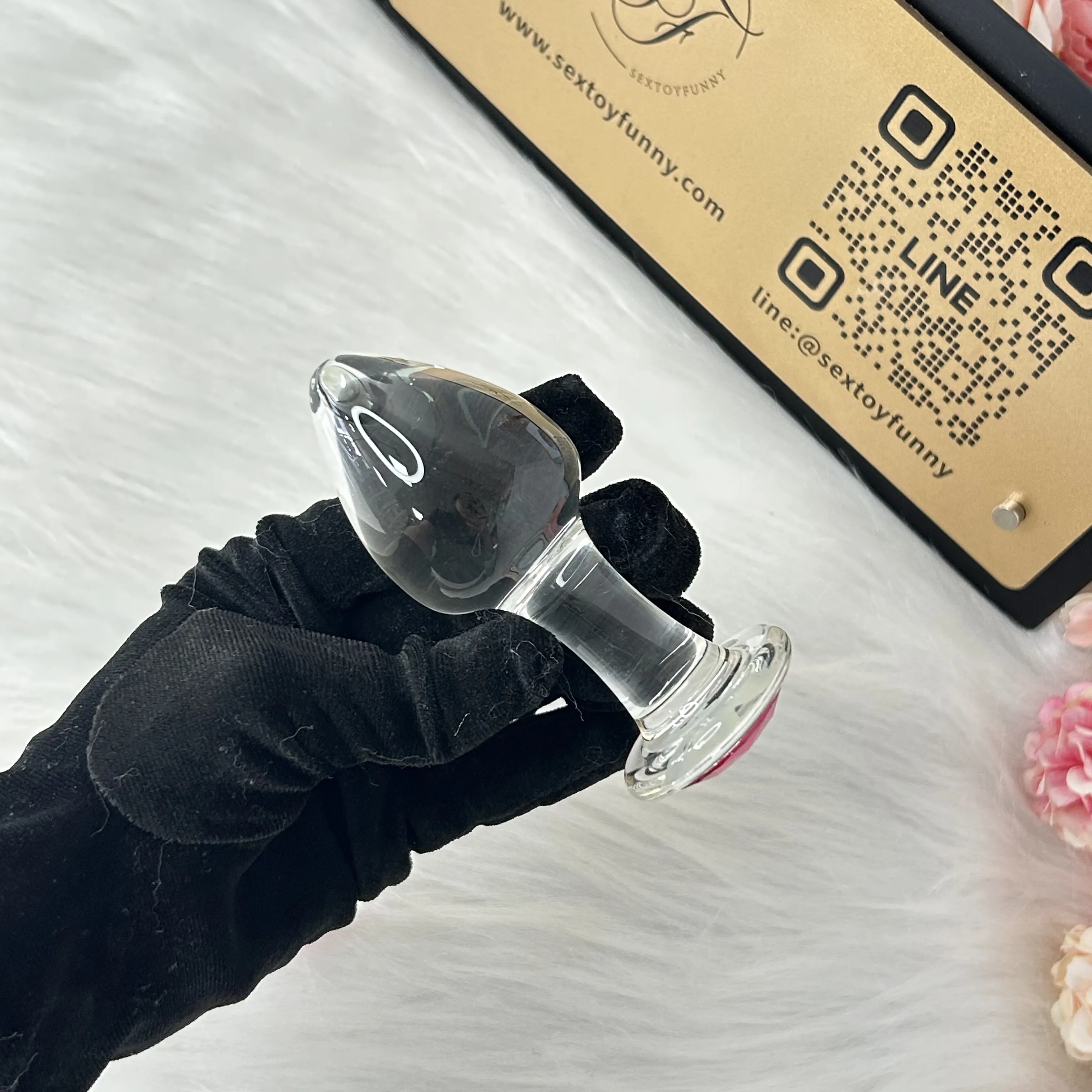 Ice And Fire Drop-Shaped Glass Butt Plug 3 Sizes Available