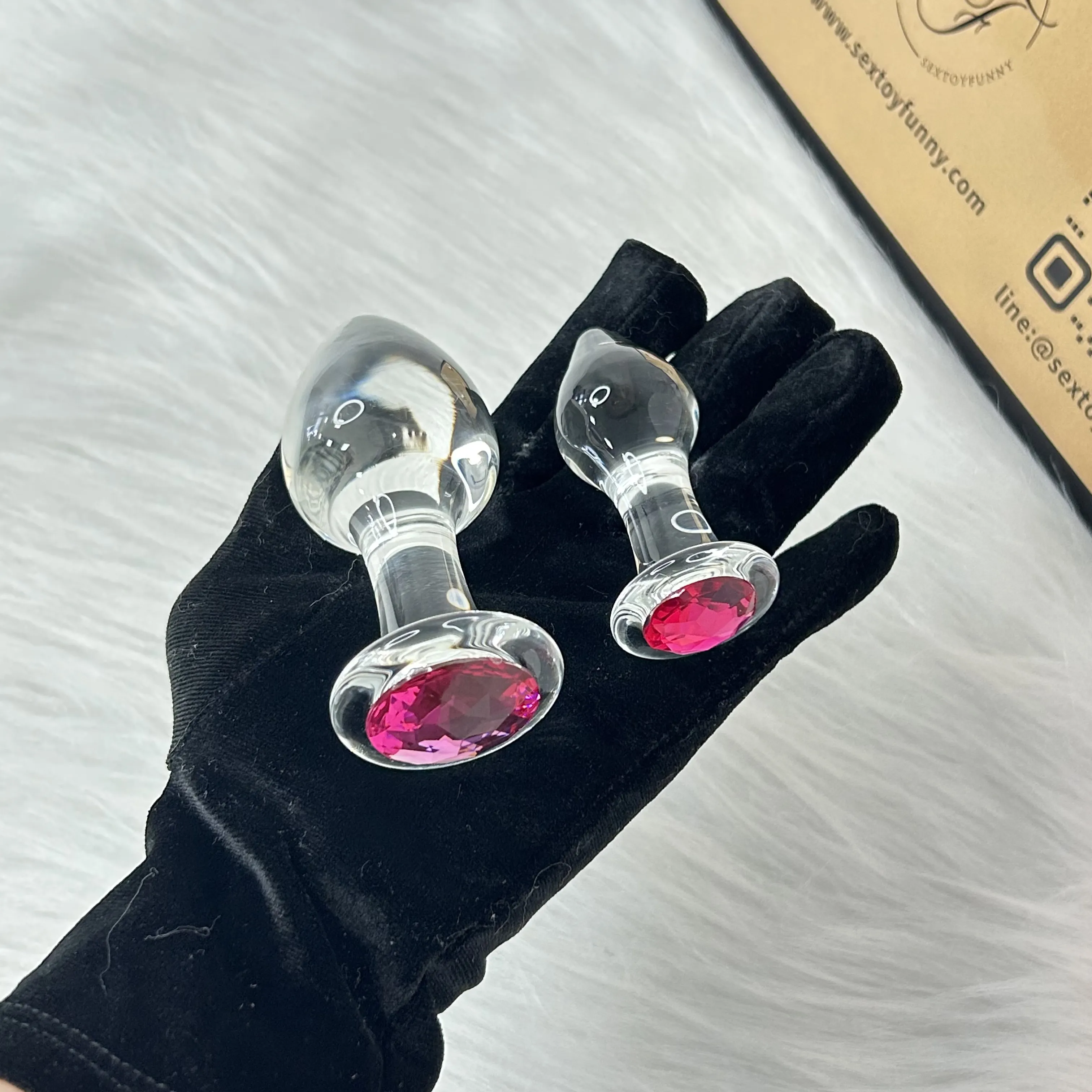 Ice And Fire Drop-Shaped Glass Butt Plug 3 Sizes Available