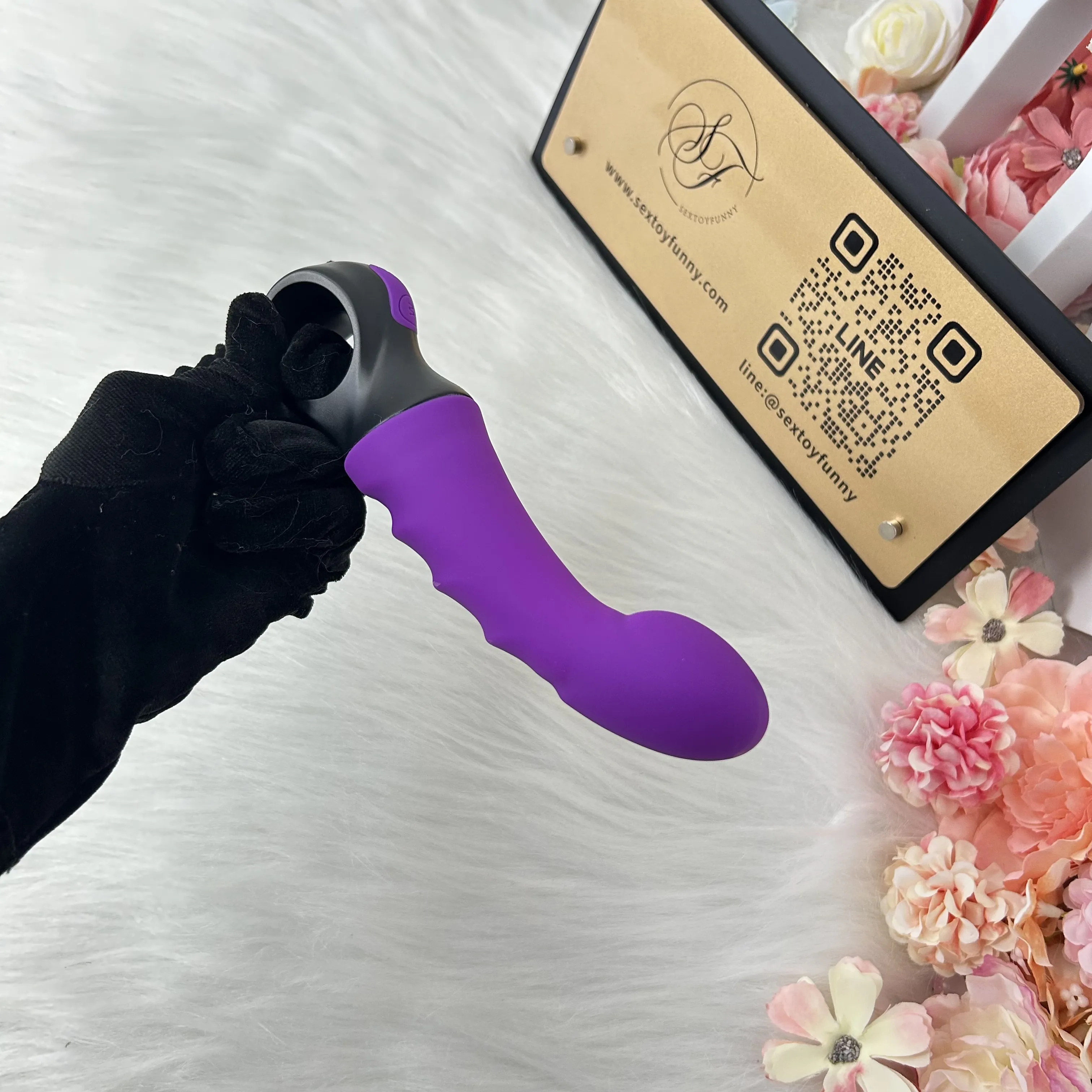 10 Vibration Levels Finger Ring Handle Penis Vibrator