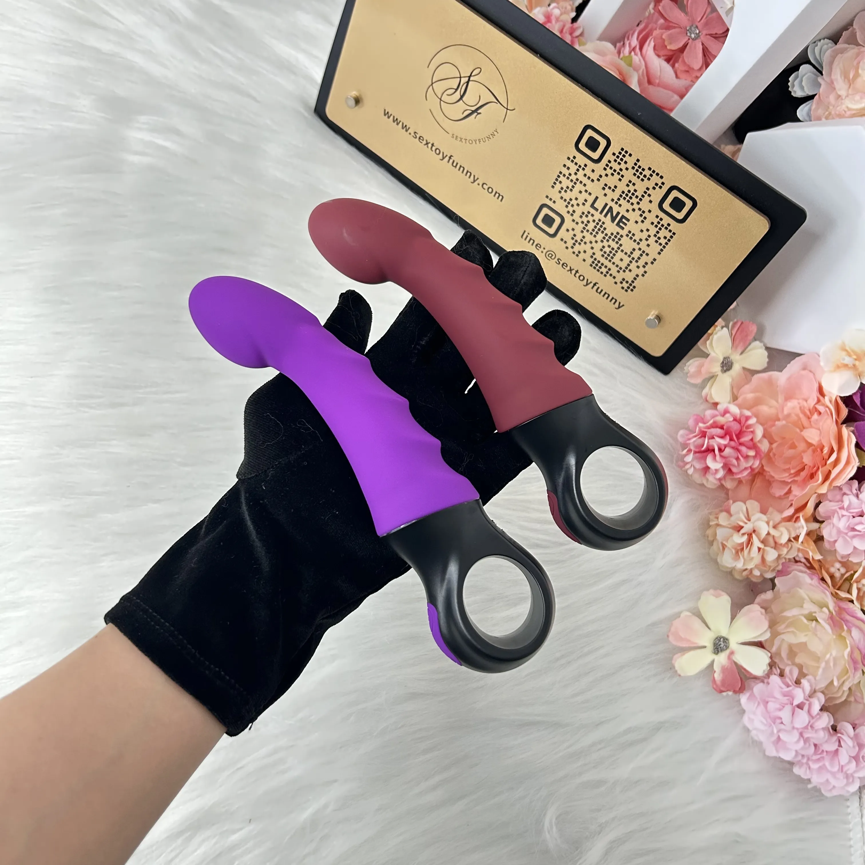 10 Vibration Levels Finger Ring Handle Penis Vibrator