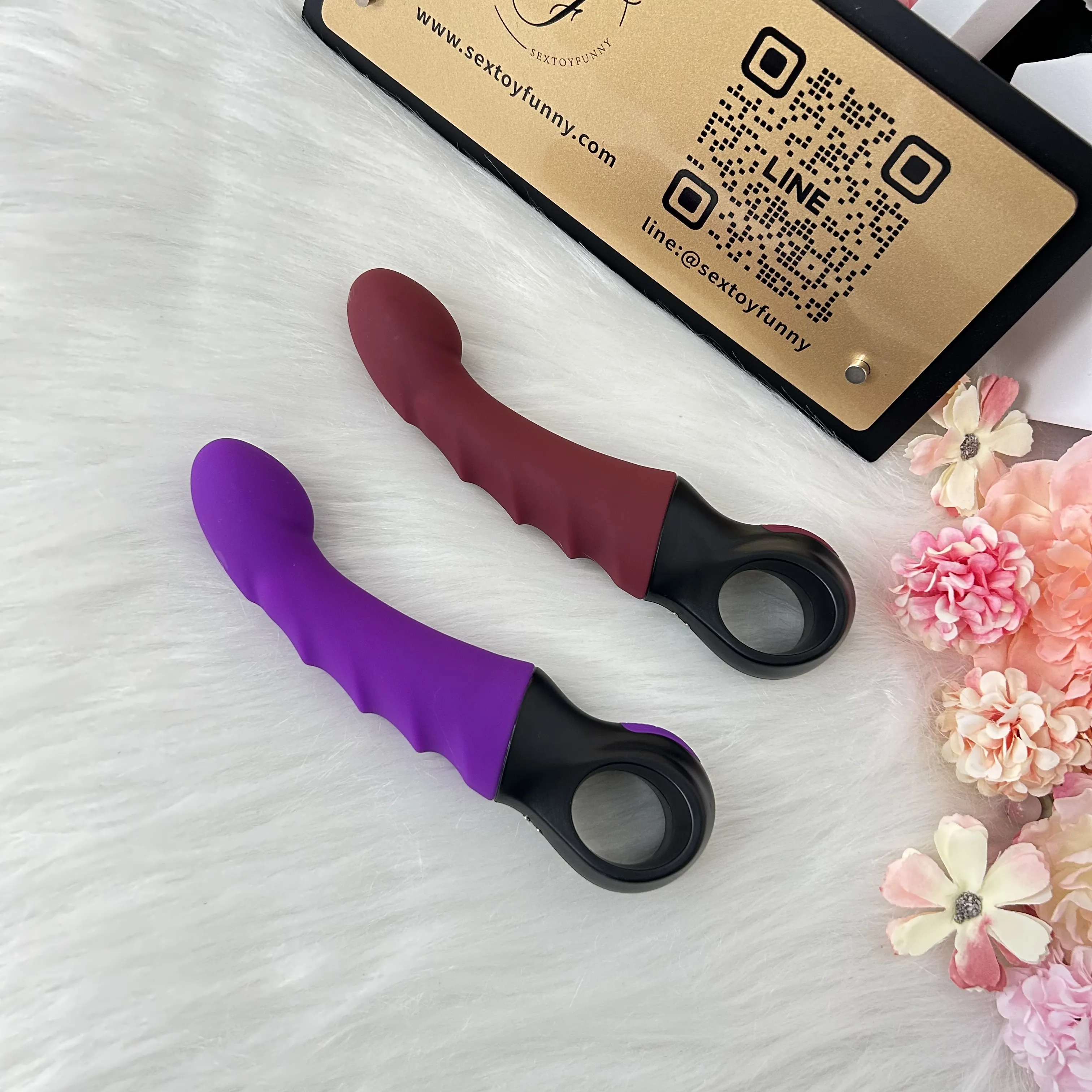 10 Vibration Levels Finger Ring Handle Penis Vibrator
