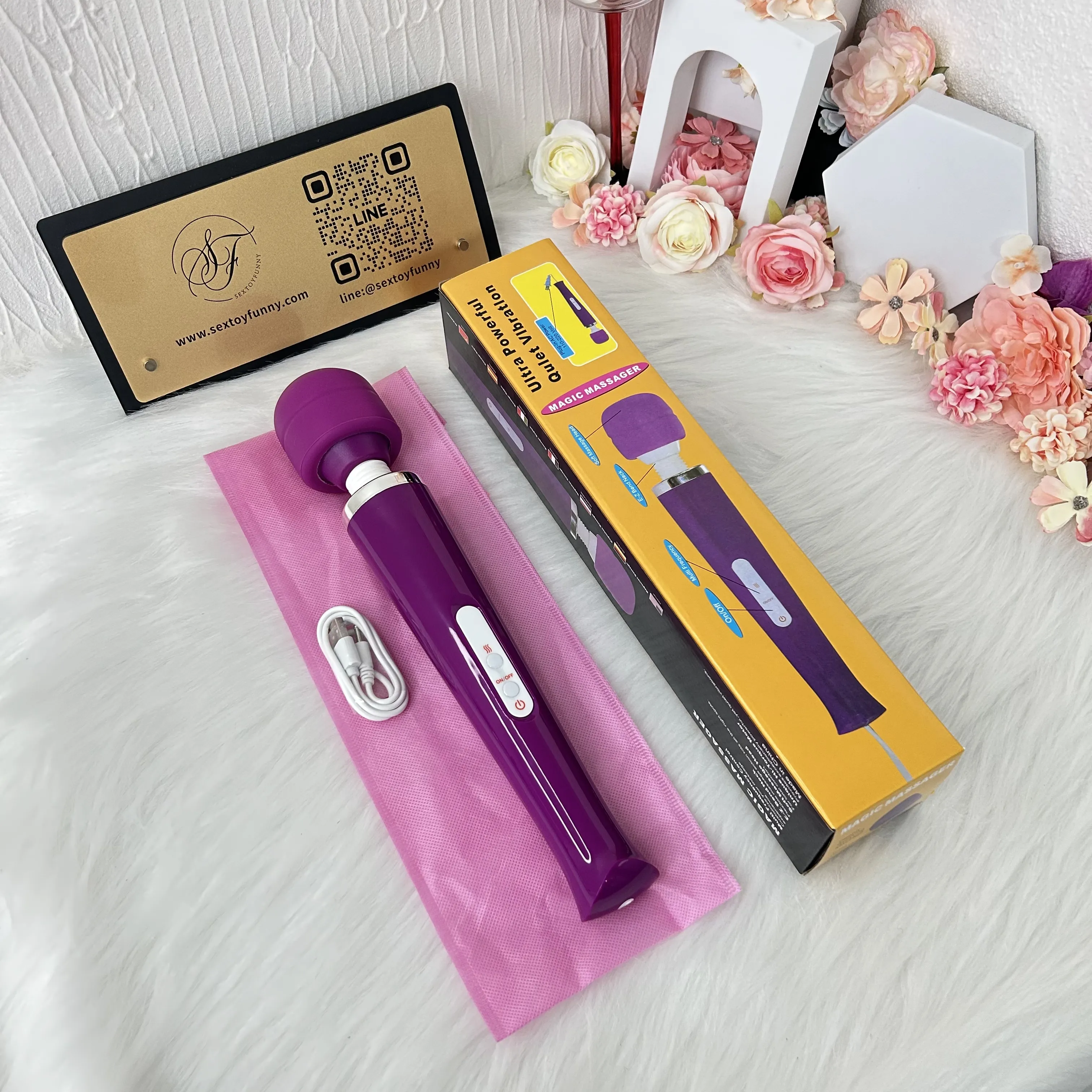 8 Frequencies Large-Area Detachable Head AV Wand Vibrator