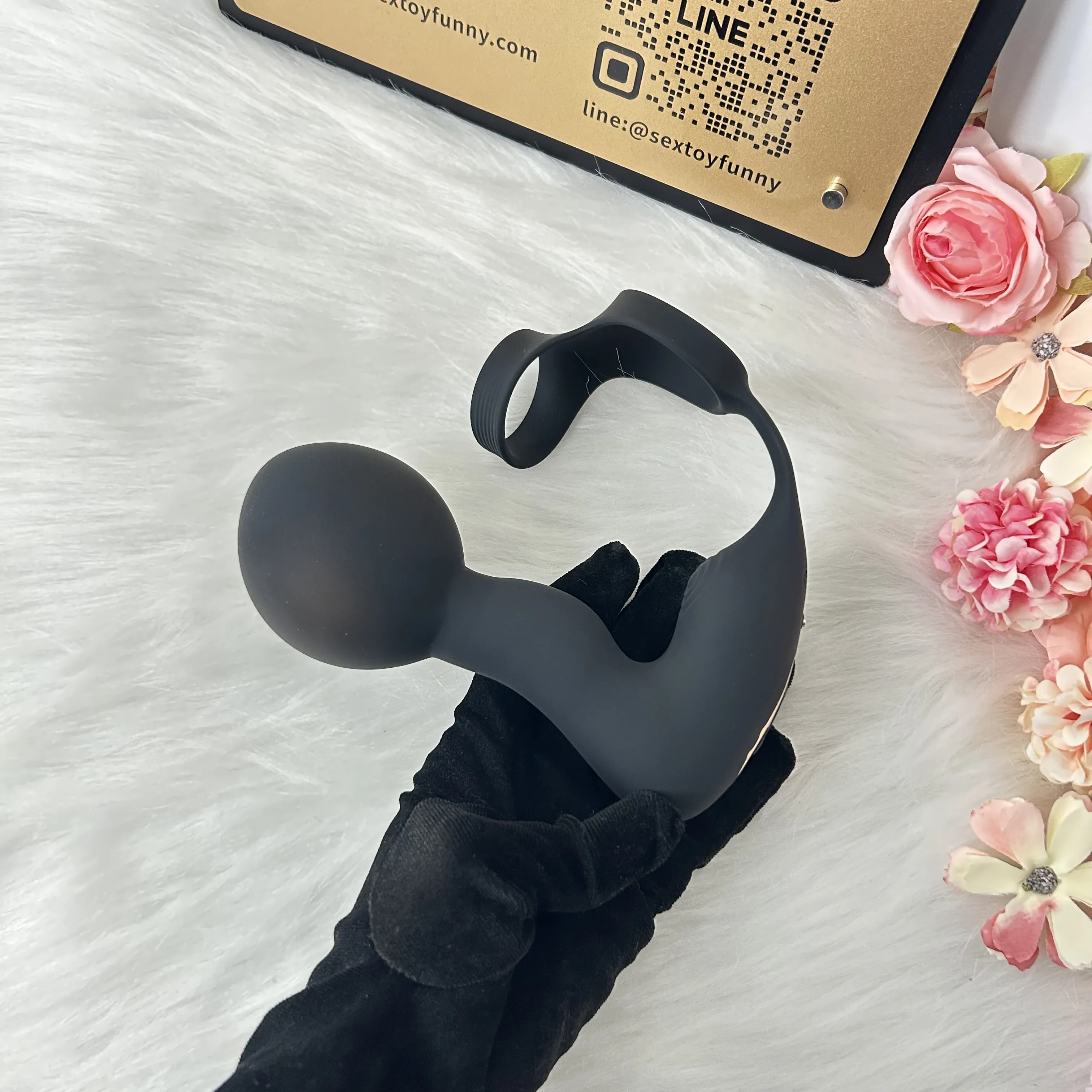 Inflatable Prostate Massager & Butt Vibrator Dual Cock Rings