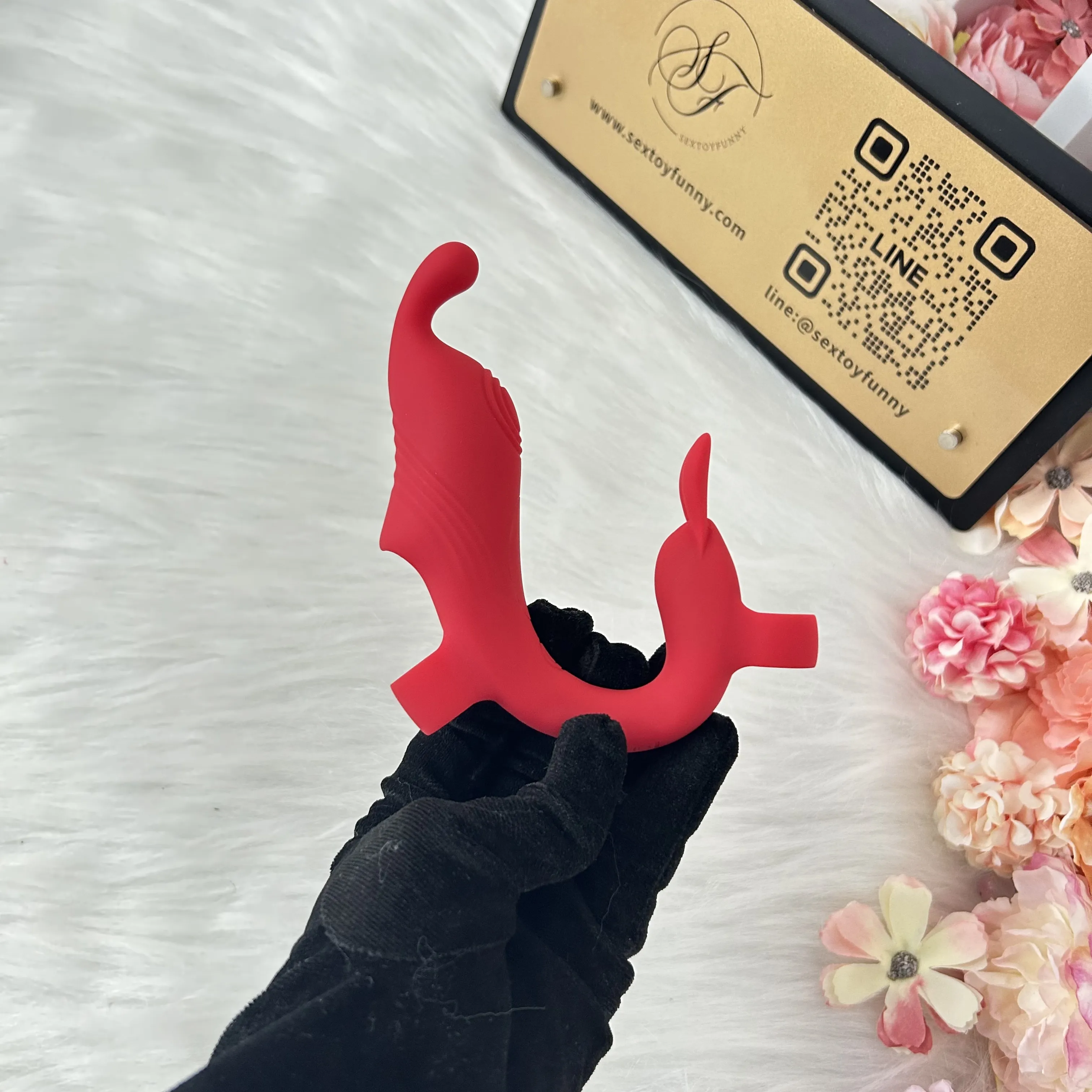 Rabbit Ear Finger Sleeve Dual G-Spot & Clitoral Vibrator