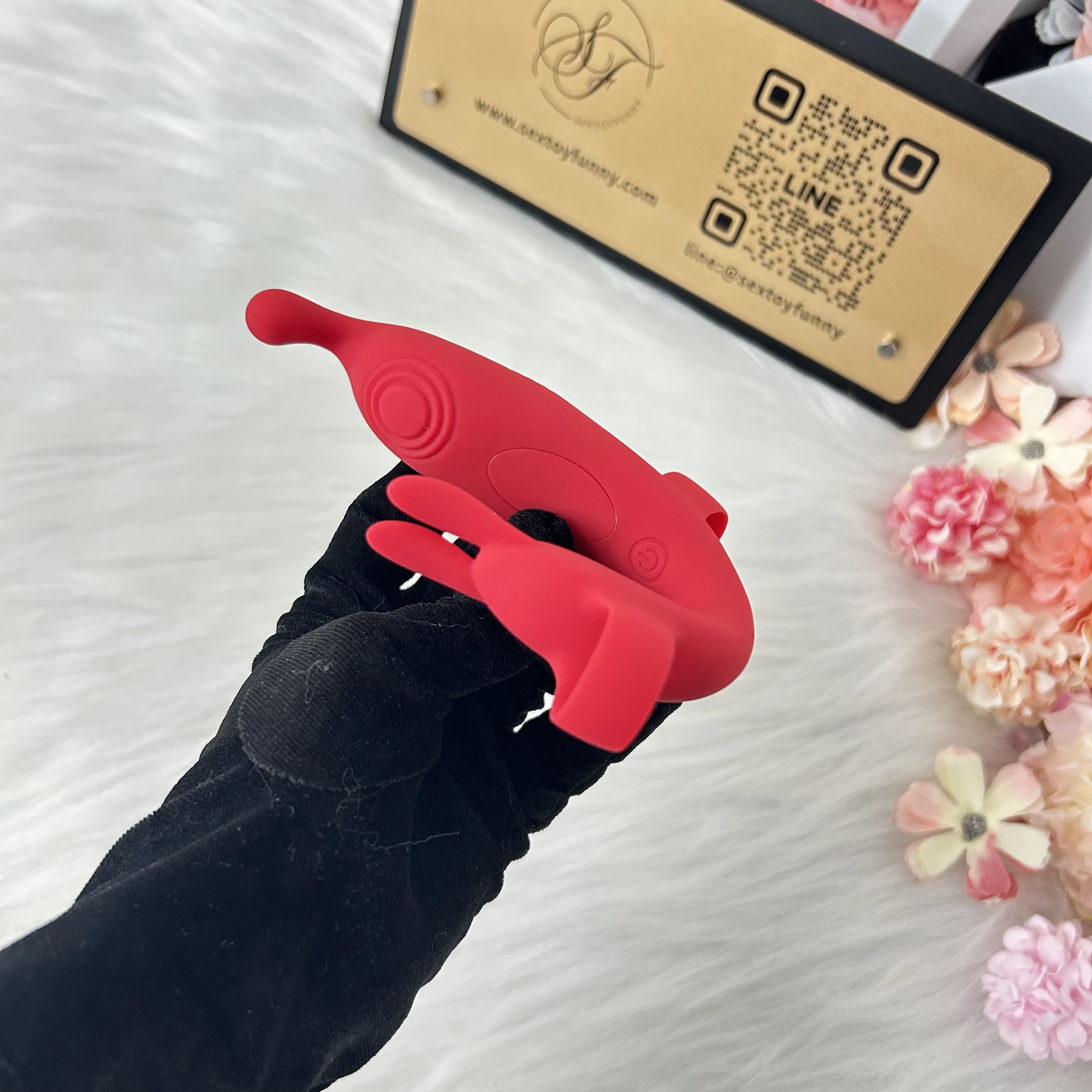 Rabbit Ear Finger Sleeve Dual G-Spot & Clitoral Vibrator
