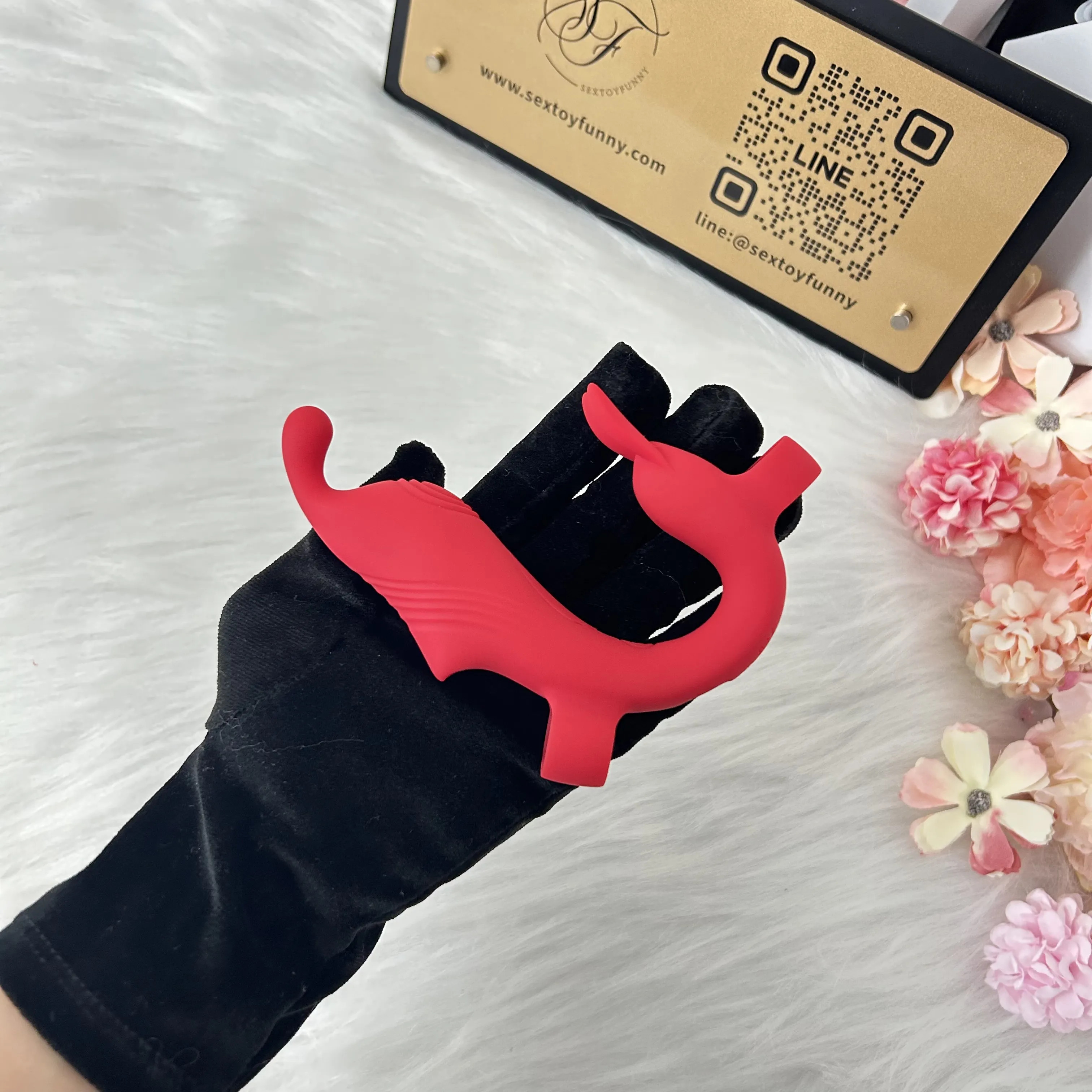 Rabbit Ear Finger Sleeve Dual G-Spot & Clitoral Vibrator