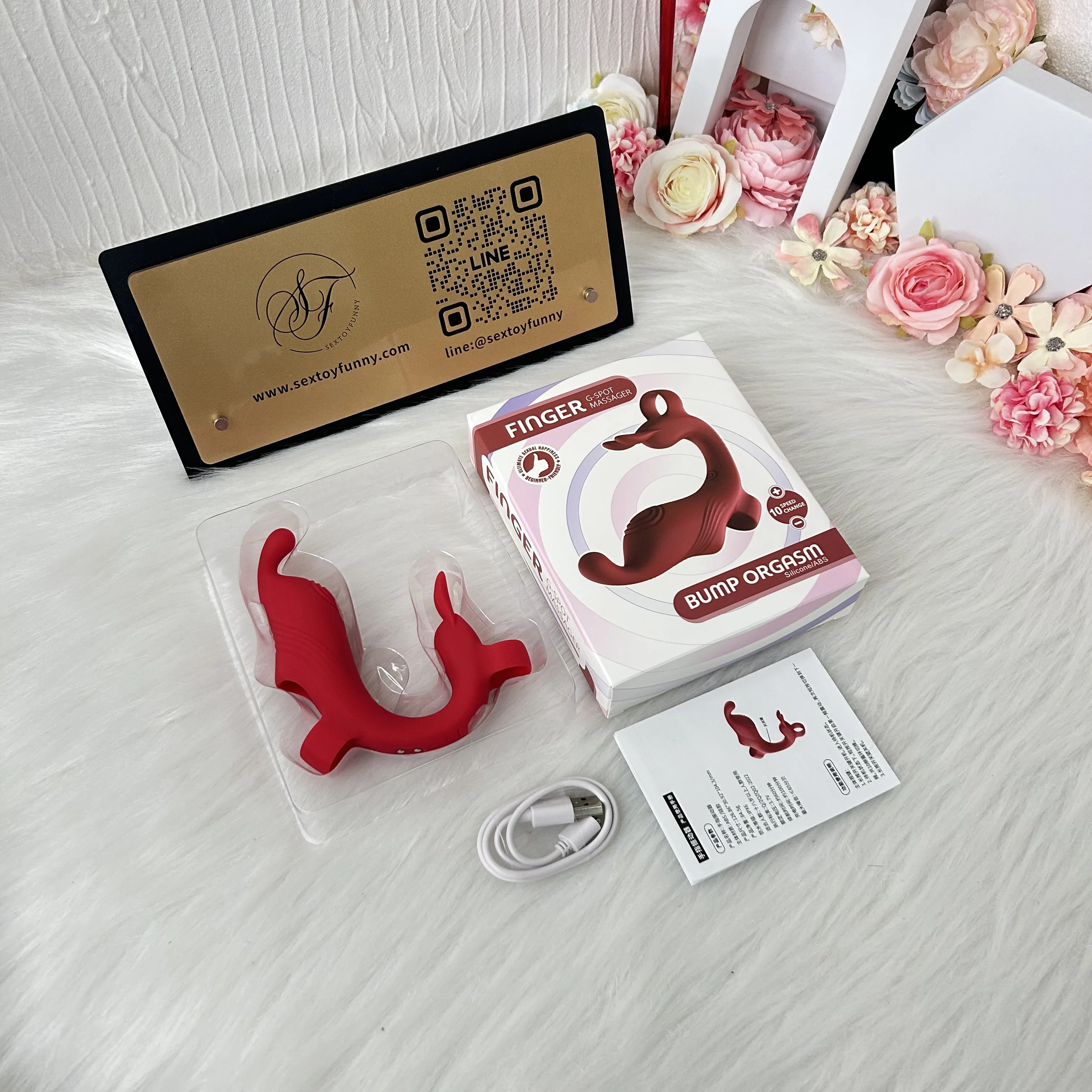 Rabbit Ear Finger Sleeve Dual G-Spot & Clitoral Vibrator