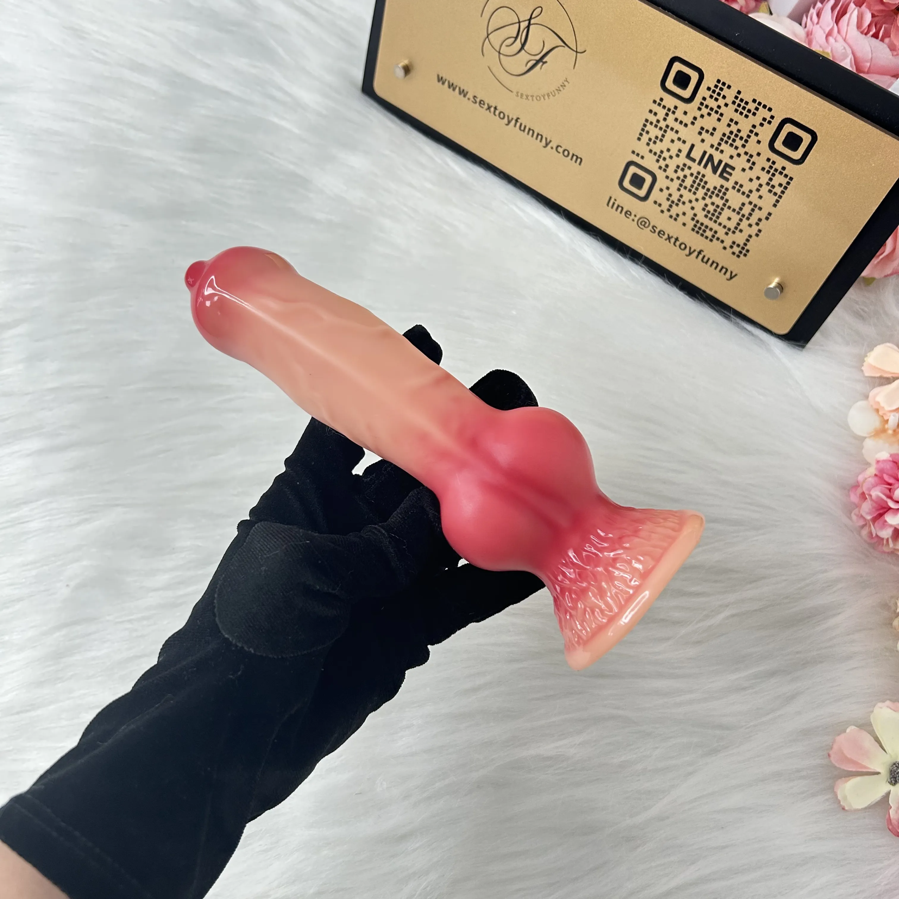 ควยปลอม ดิลโด้ ที่เลียนแบบหมา ฐานยึด วัสดุ PVC 3 รุ่นให้เลือก