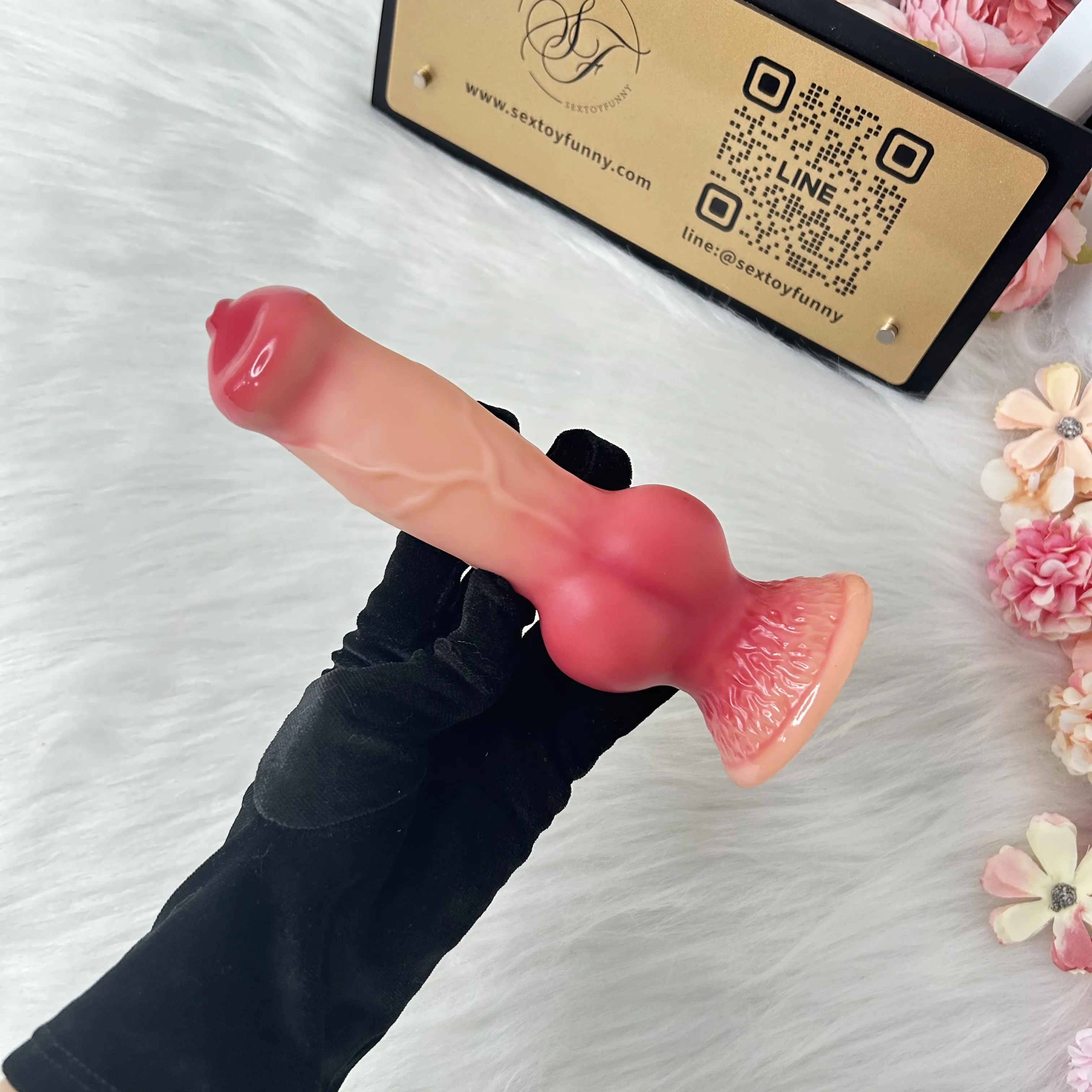ควยปลอม ดิลโด้ ที่เลียนแบบหมา ฐานยึด วัสดุ PVC 3 รุ่นให้เลือก