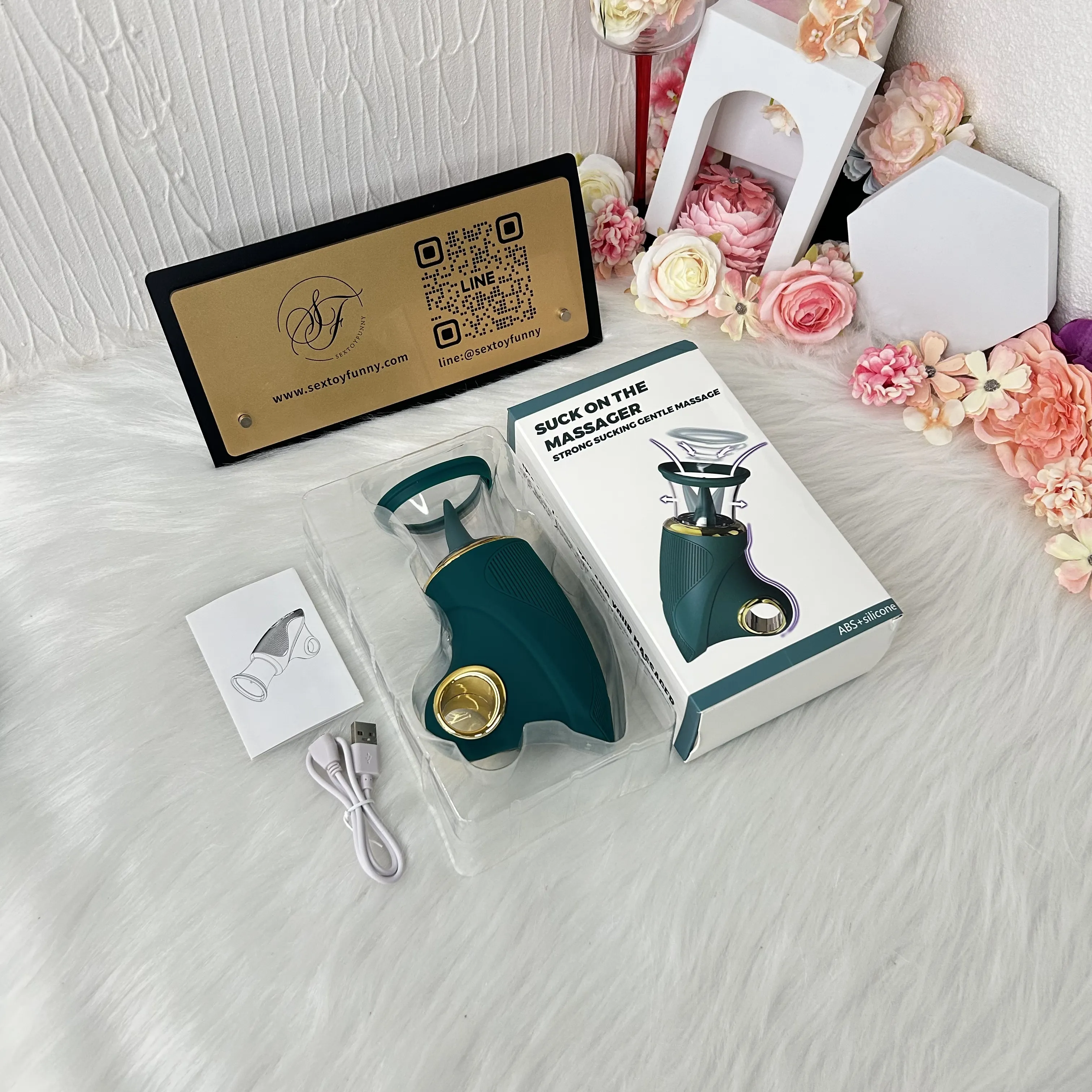 5 Suction 7 Tongue-Licking Metal Finger Ring Vibrator