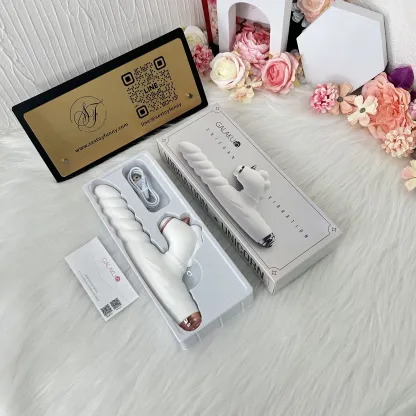 เครื่องนวด AV 10 ระดับความสั่นสะเทือน + ดูด + ยืดหด ระบบทำความร้อนอุณหภูมิคงที่ รูปลายยูนิคอร์น + ตัวเครื่องแบบเกลียว|GALAKU