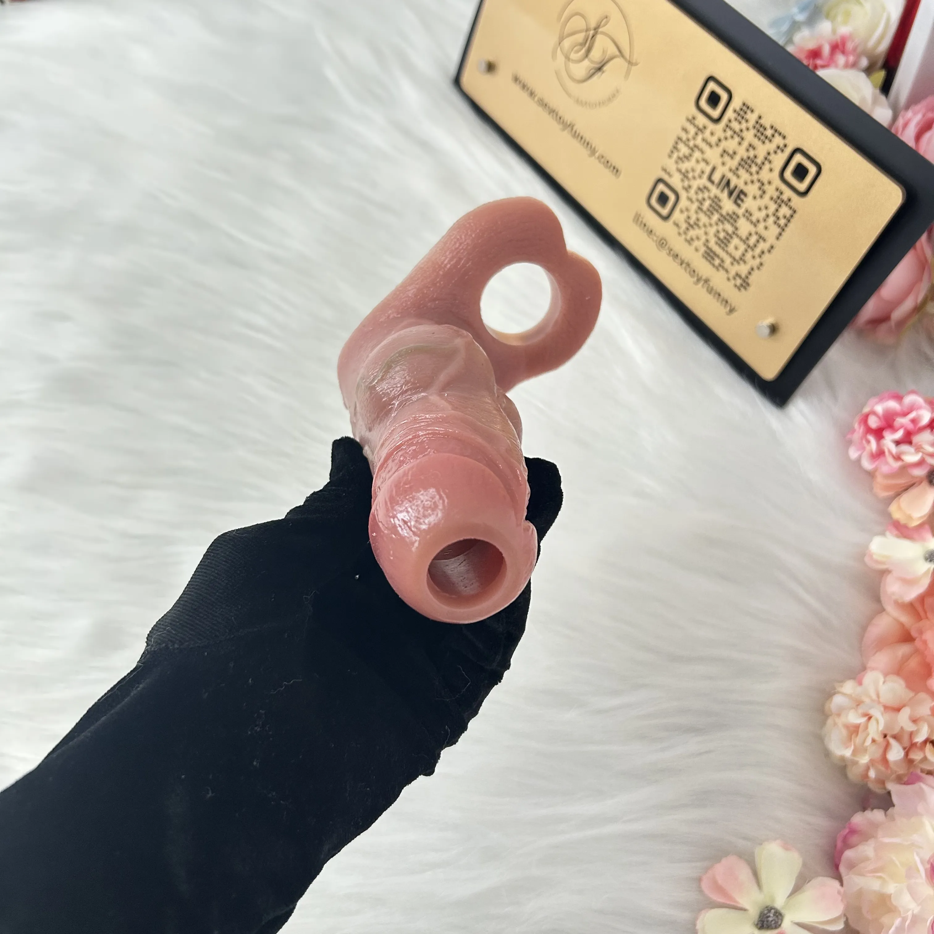 SXXY S8112 Platinum Silicone Simulated Penis Sleeve