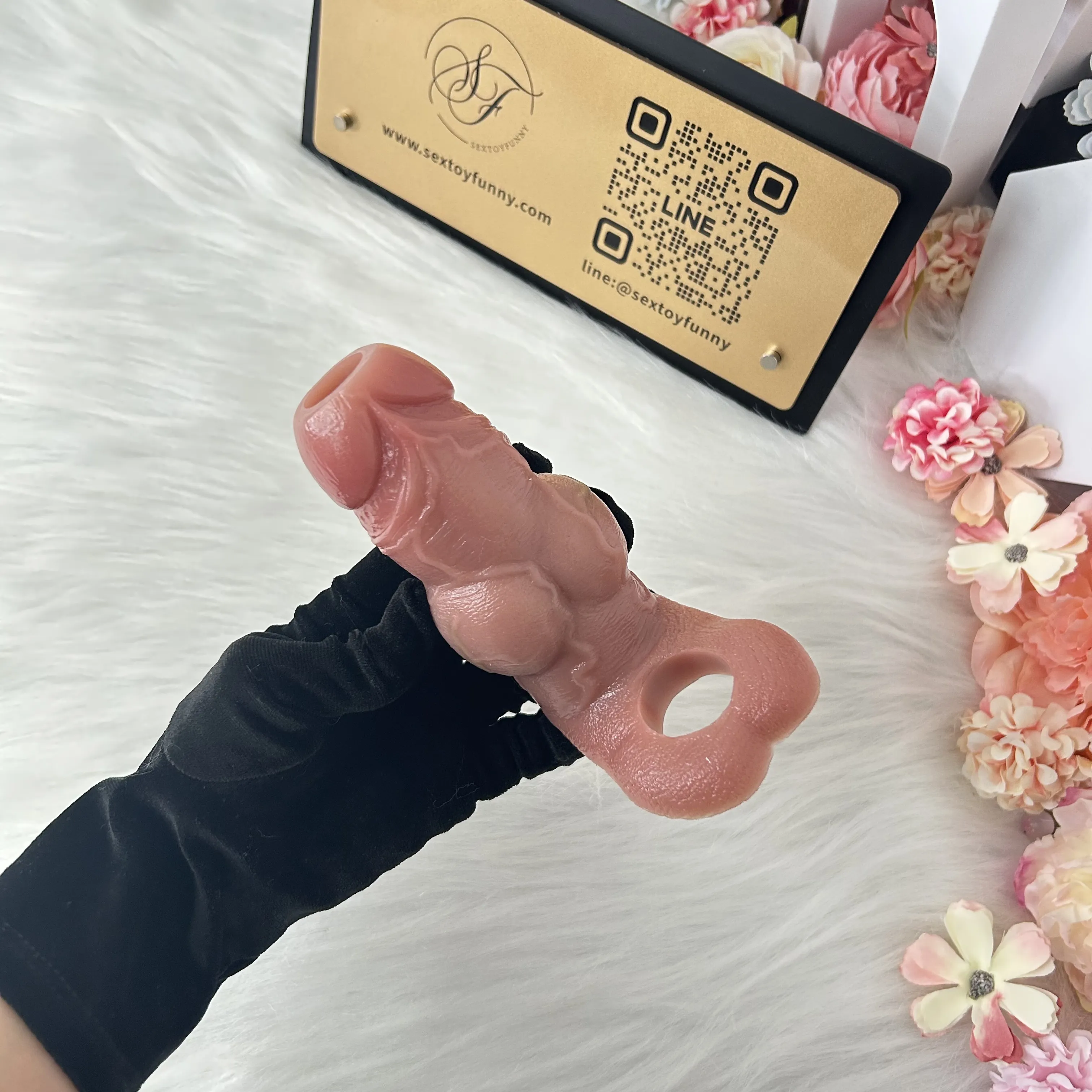 SXXY S8112 Platinum Silicone Simulated Penis Sleeve