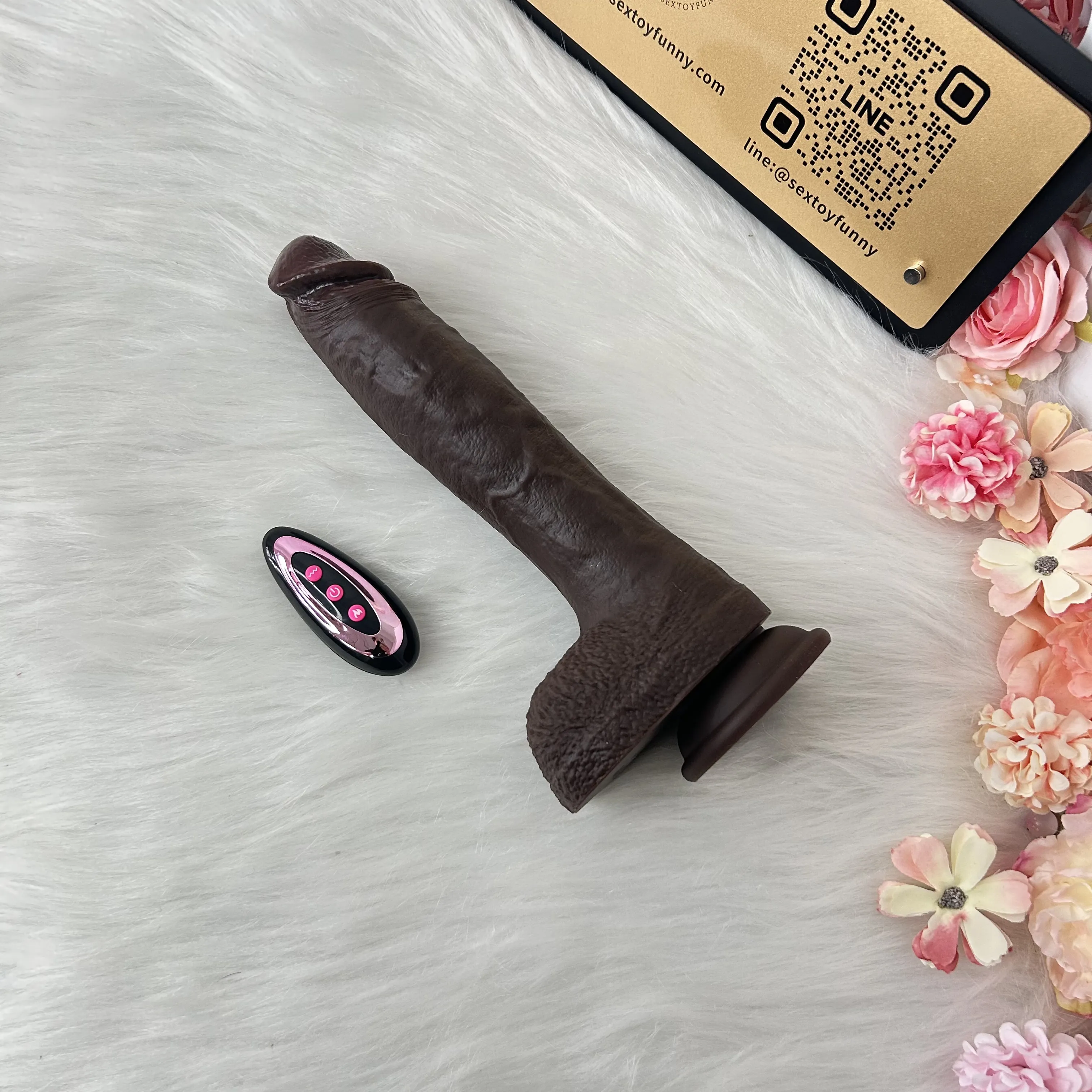 Extra-Long Heated 9 Frequencies Thrusting Realistic Dildo