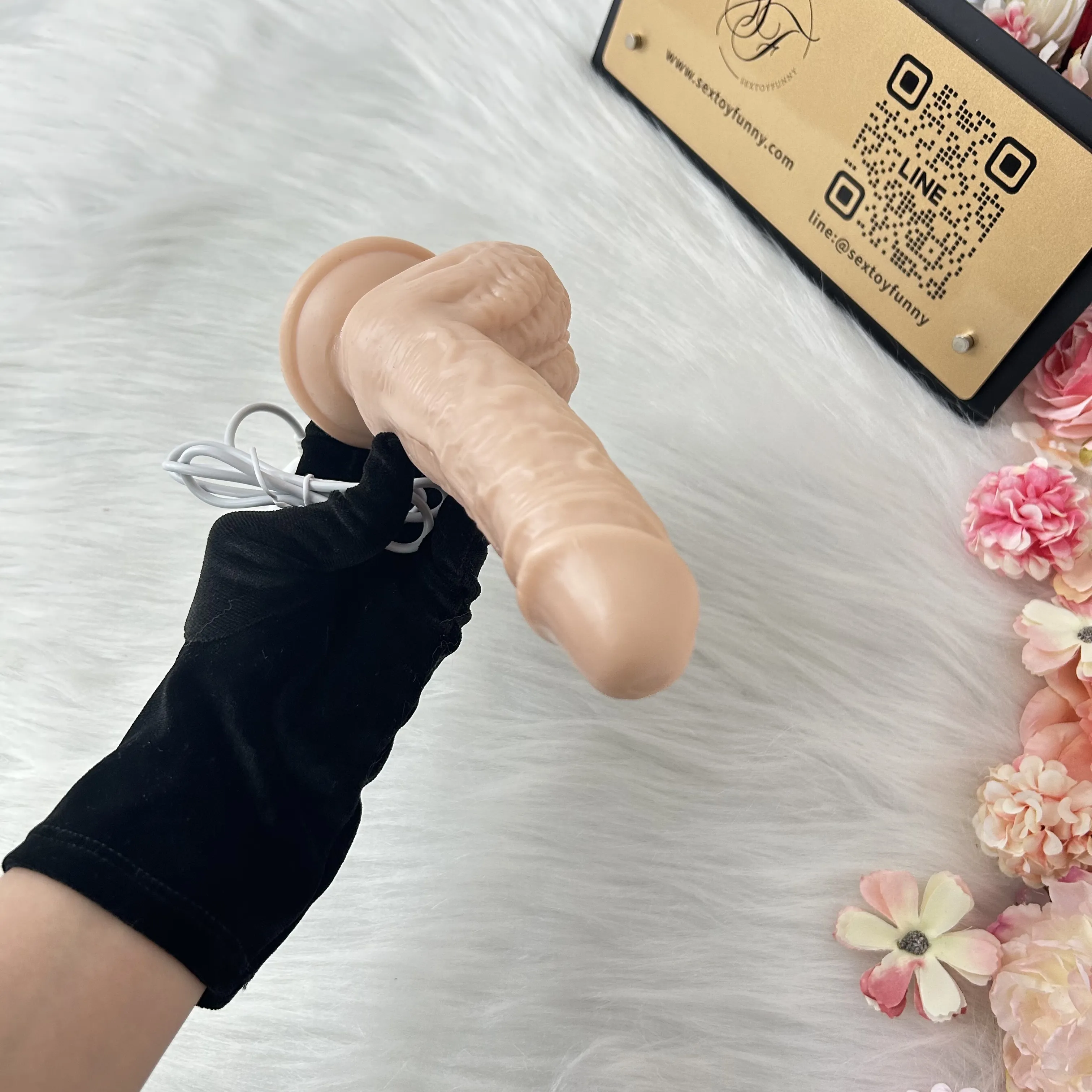 Remote Control Vibrating & Thrusting Heating Dildo 19cm