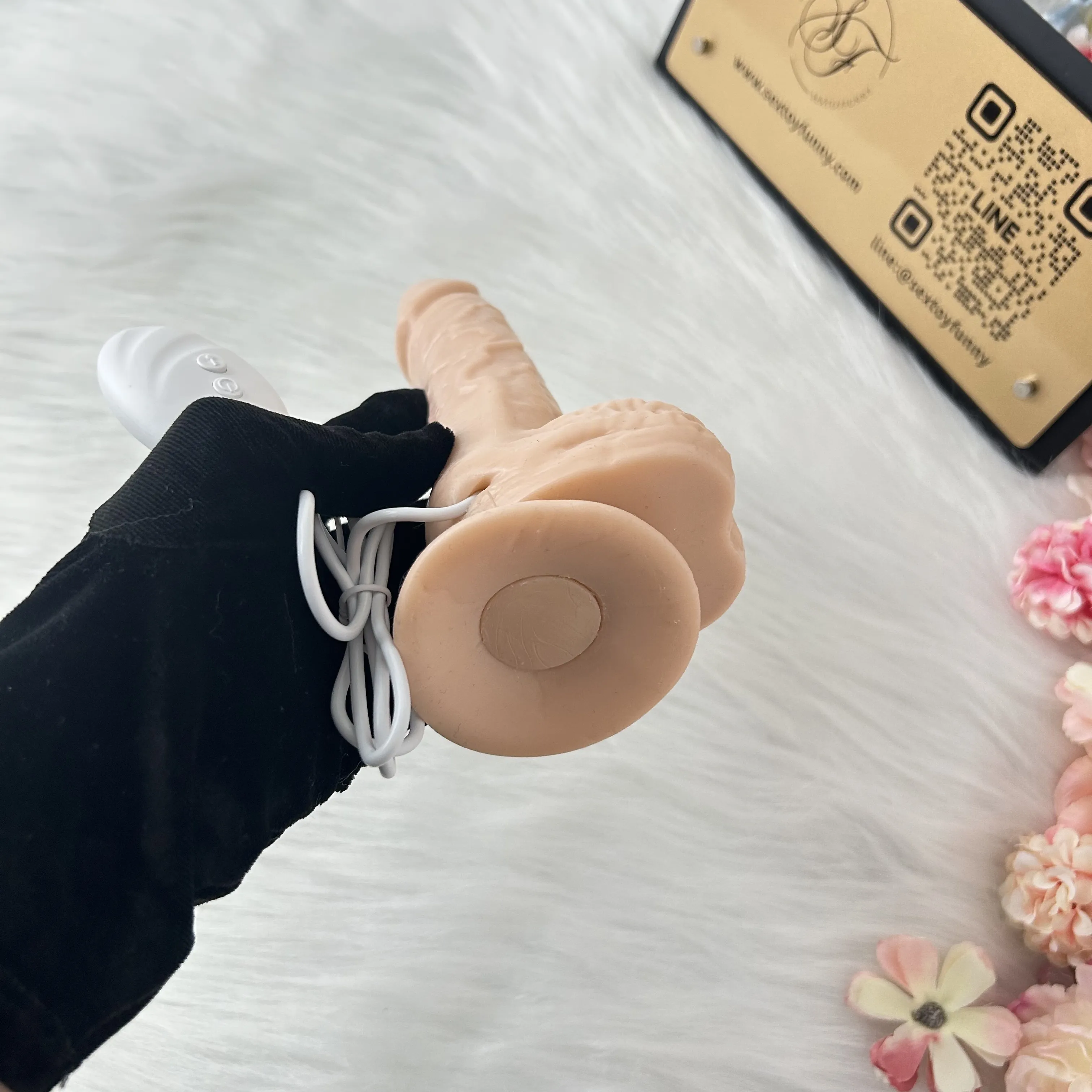 Remote Control Vibrating & Thrusting Heating Dildo 19cm