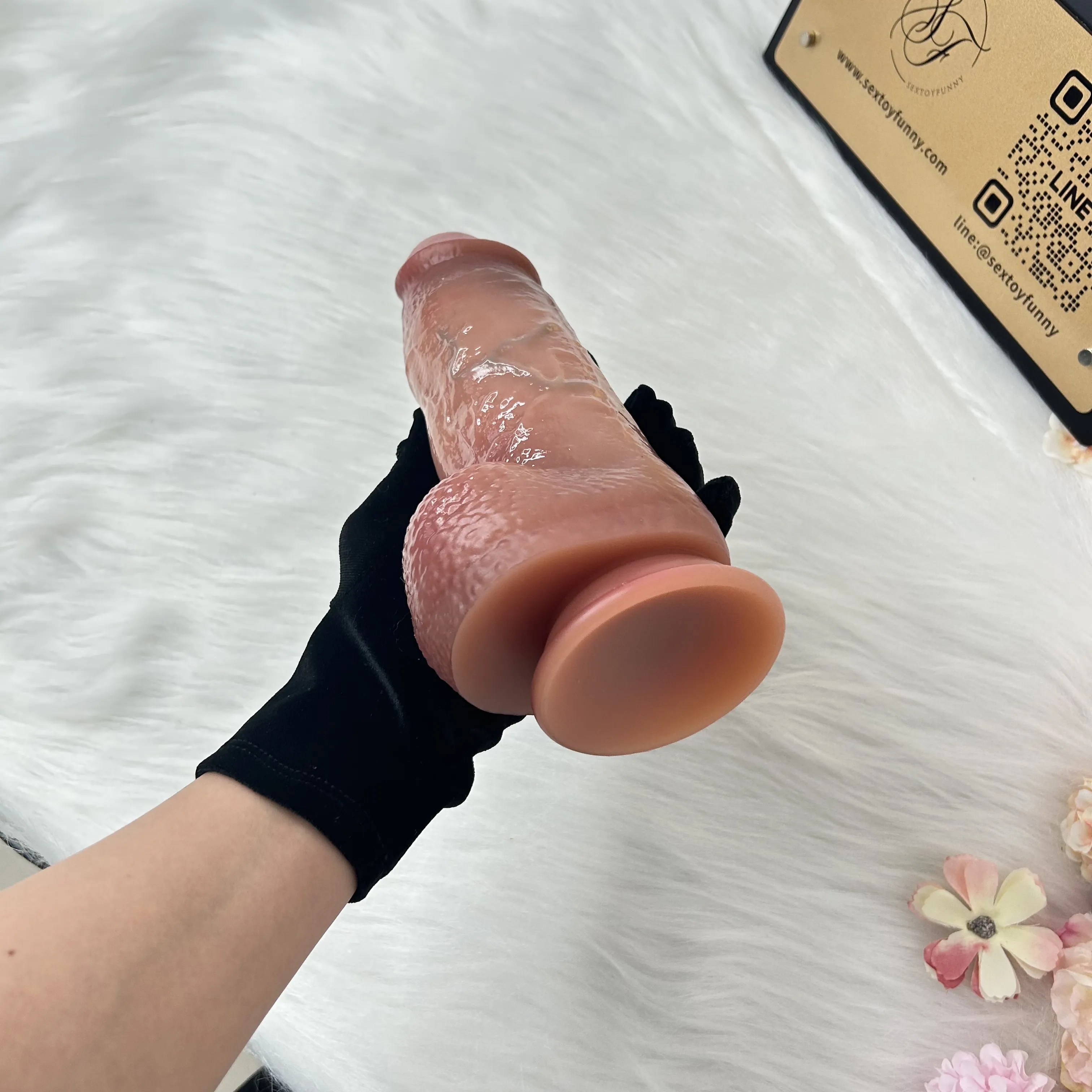 Skin Texture And Veins Thickened Realistic Dildo With Balls