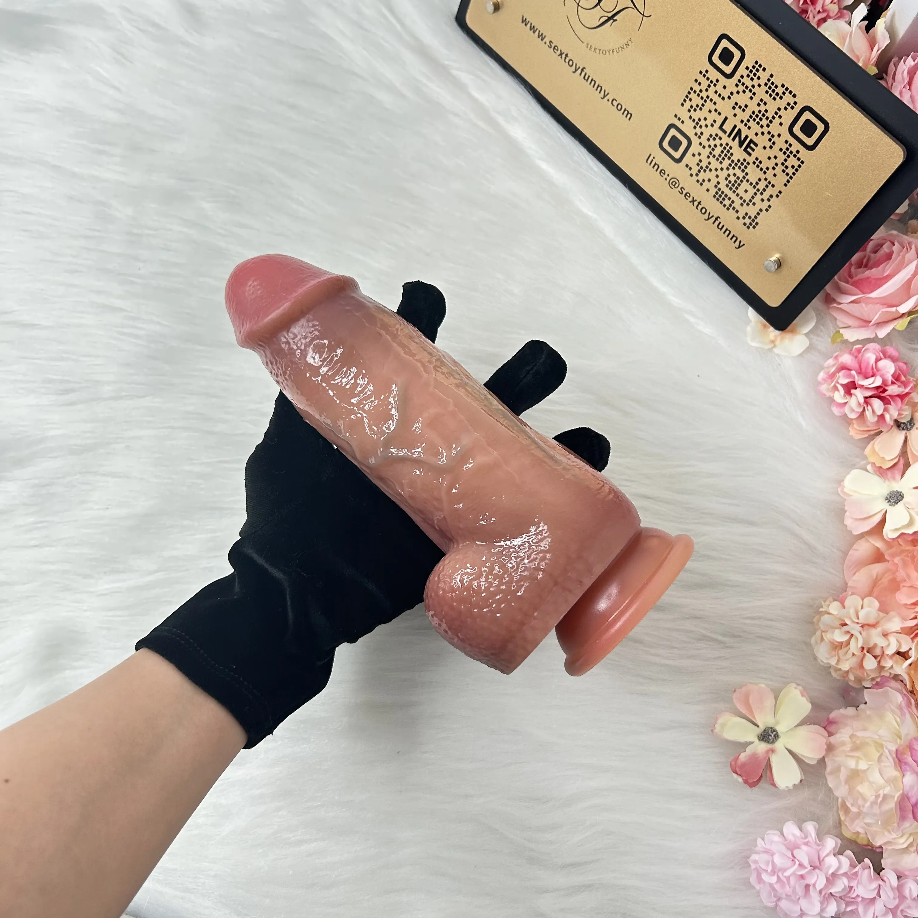 Skin Texture And Veins Thickened Realistic Dildo With Balls