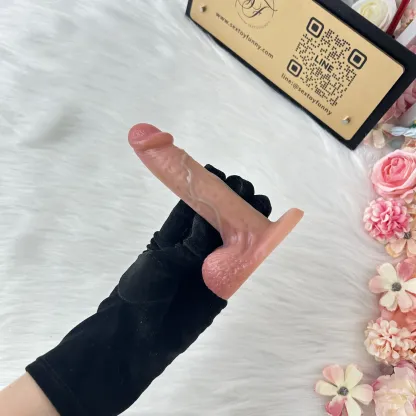 ดิลโด้ ควยปลอม ลอกเลียนแบบ 1:1 ซิลิโคนเหลวสองชั้น โค้งงอได้ ขนาดกำลังดี