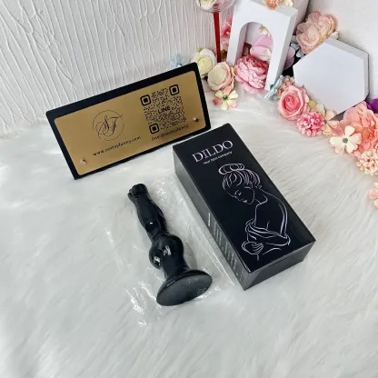 ควยปลอม ดิลโด้ สีดำทั้งชิ้น แผ่นดูดแรงสูง PVC ทางการแพทย์