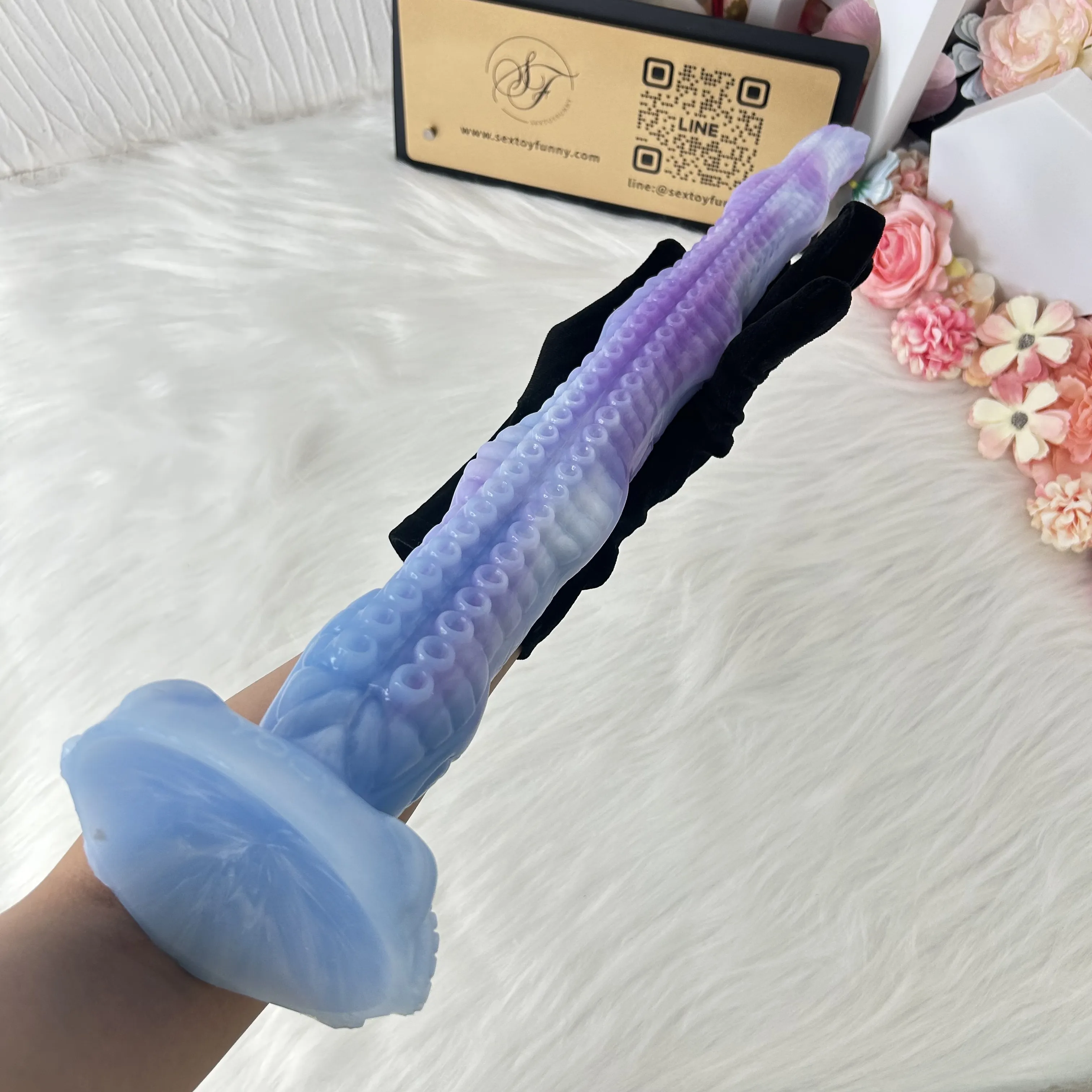 Liquid Silicone Light Blue Octopus Tentacle Fantasy Dildo