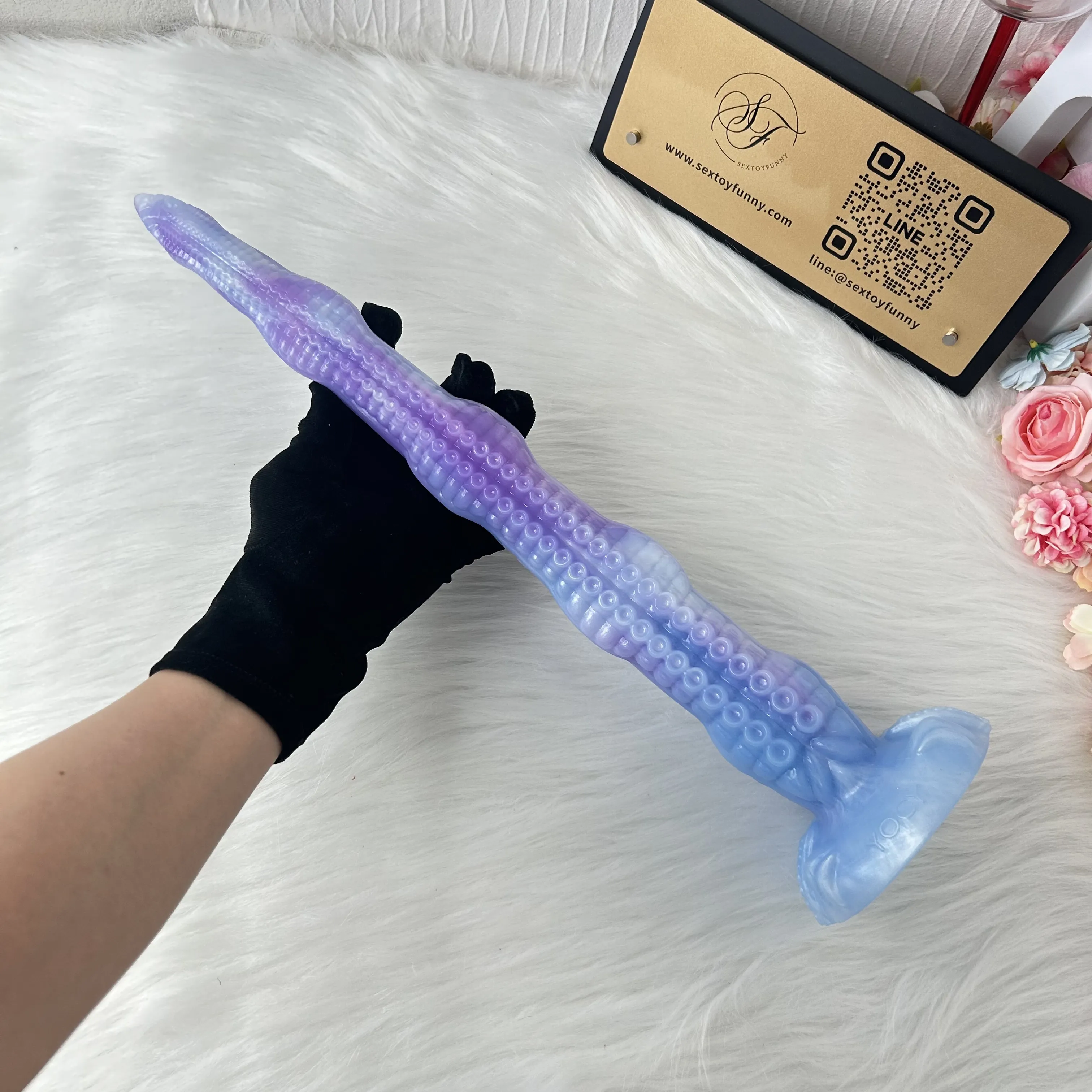 Liquid Silicone Light Blue Octopus Tentacle Fantasy Dildo