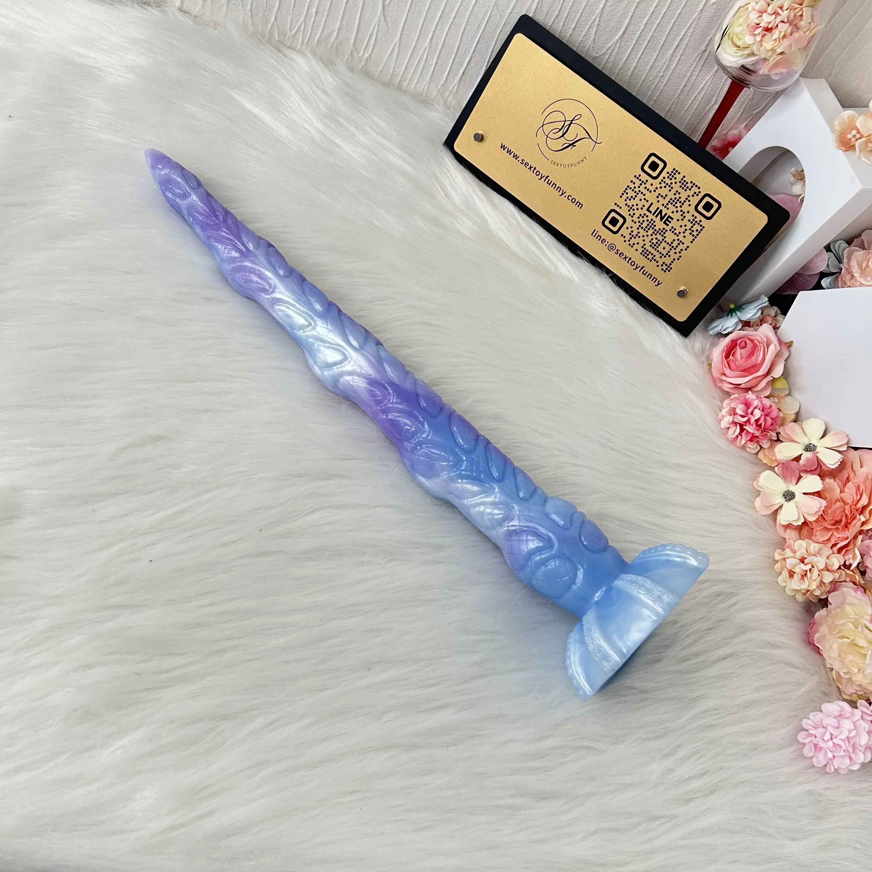 Liquid Silicone Light Blue Octopus Tentacle Fantasy Dildo
