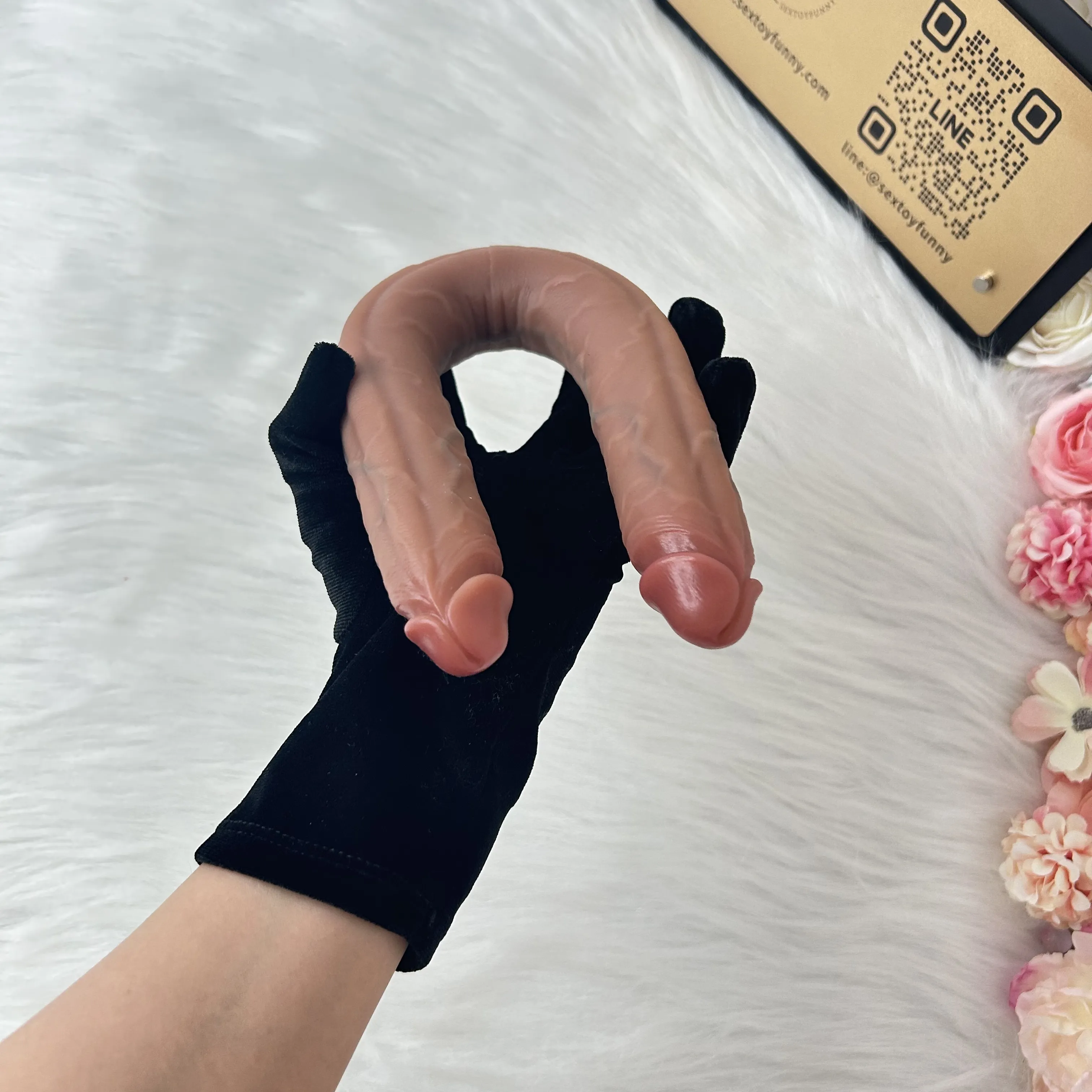 Extra-Long Bendable Dual-Head Lesbian Realistic Dildo