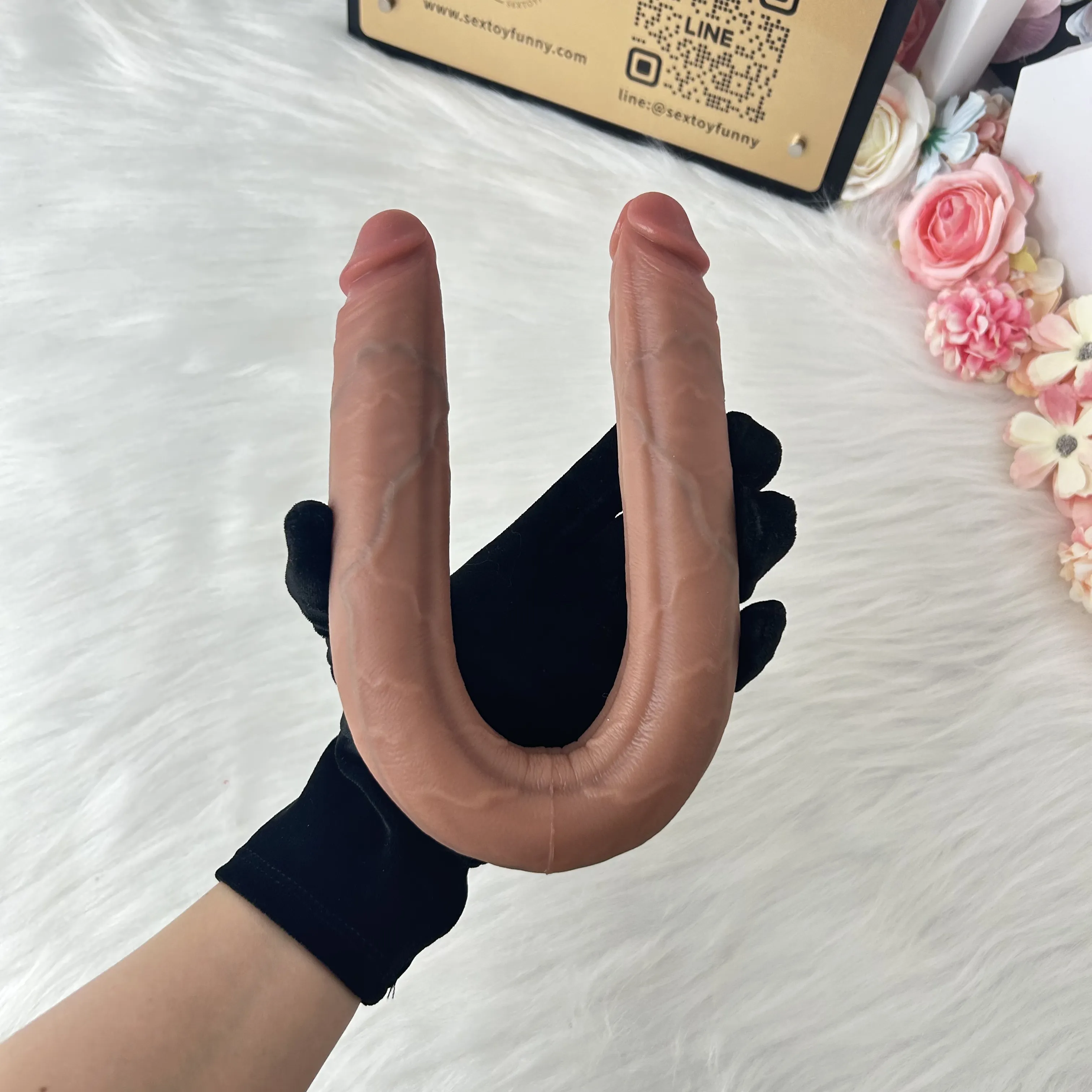 Extra-Long Bendable Dual-Head Lesbian Realistic Dildo