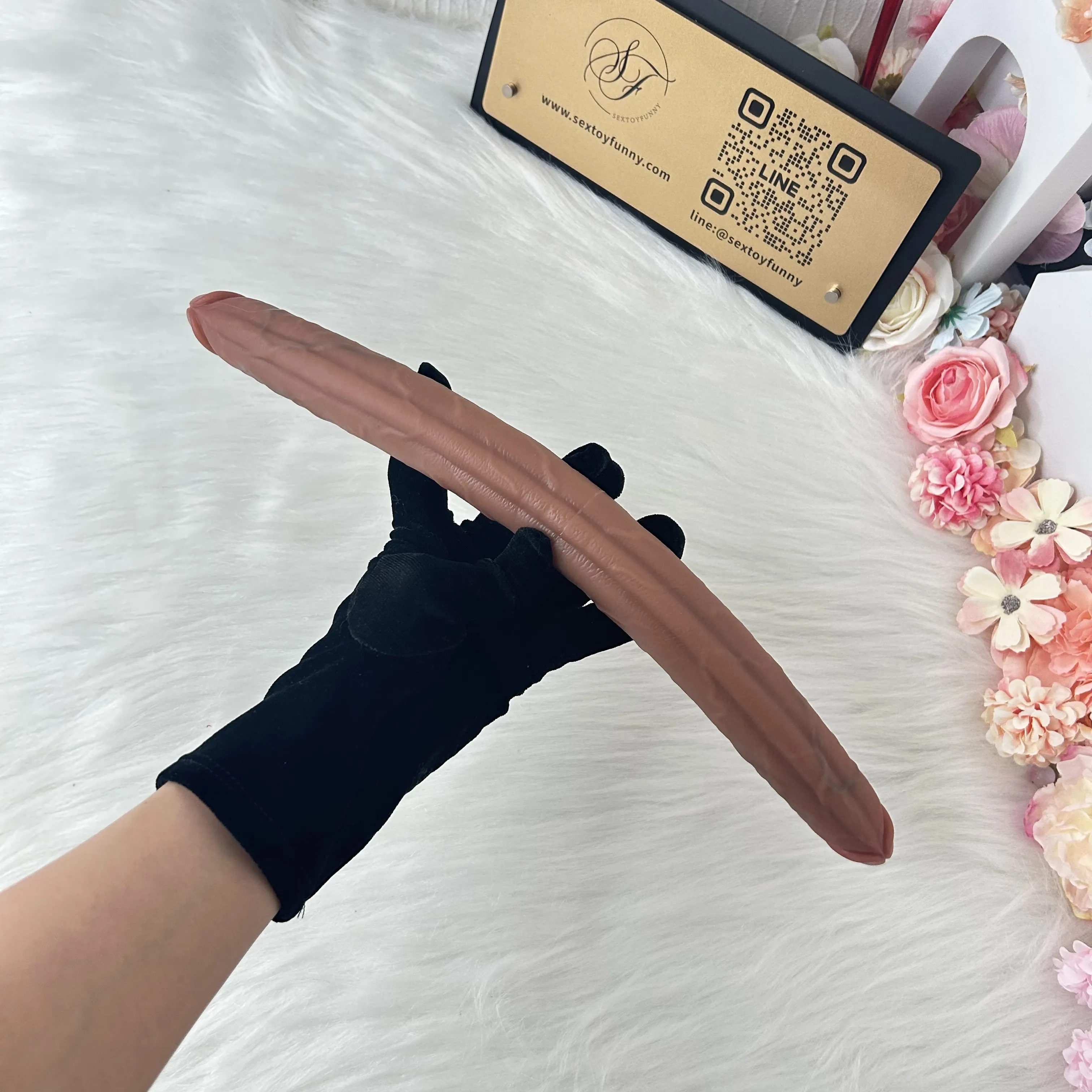 Extra-Long Bendable Dual-Head Lesbian Realistic Dildo