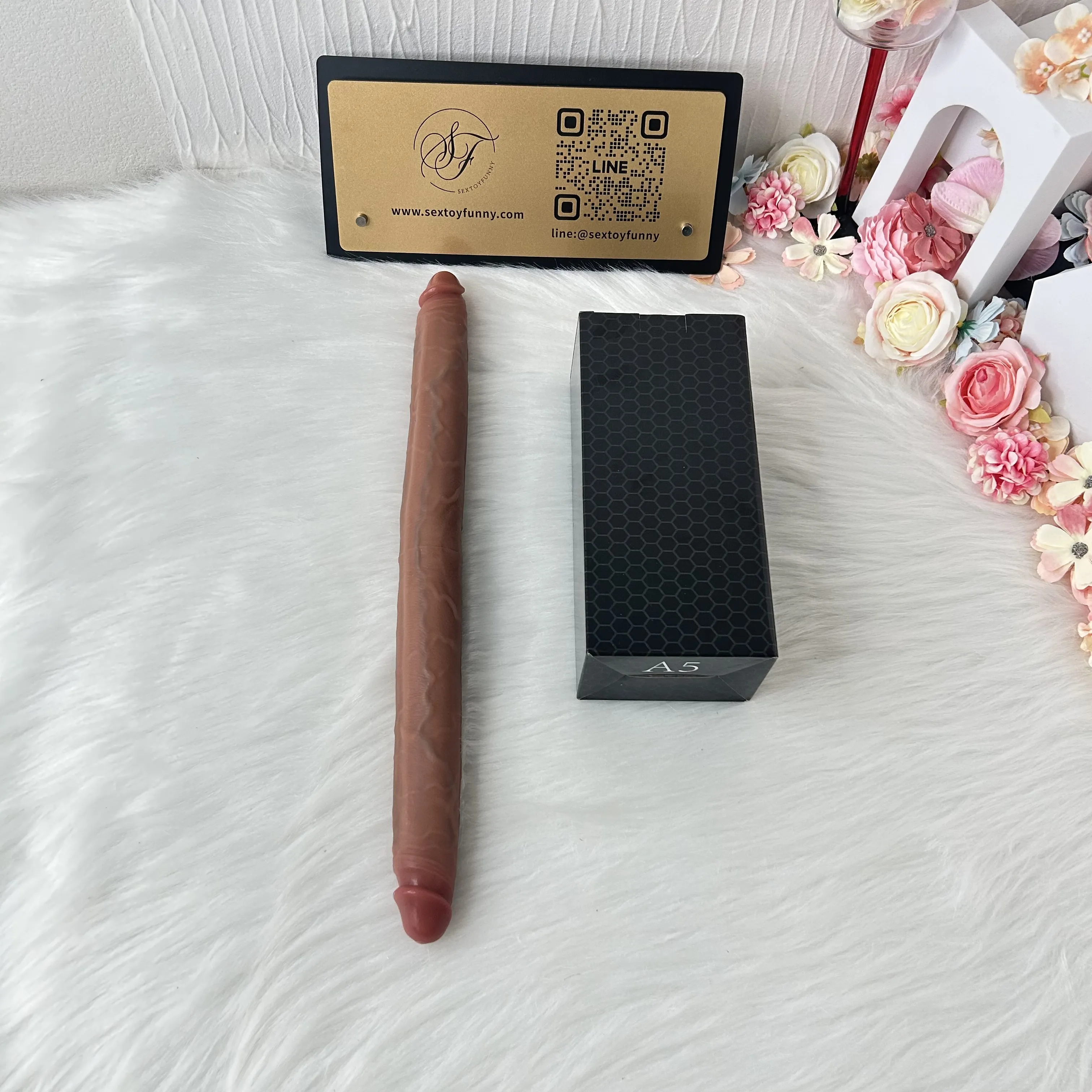 Extra-Long Bendable Dual-Head Lesbian Realistic Dildo