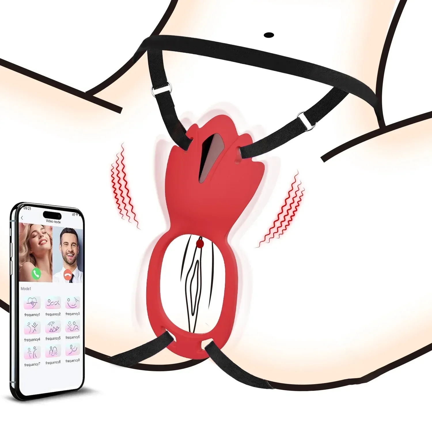 เครื่องนวด AV ห่วงชะลอการหลั่ง สั่น 9 ระดับ ฟังก์ชัน APP