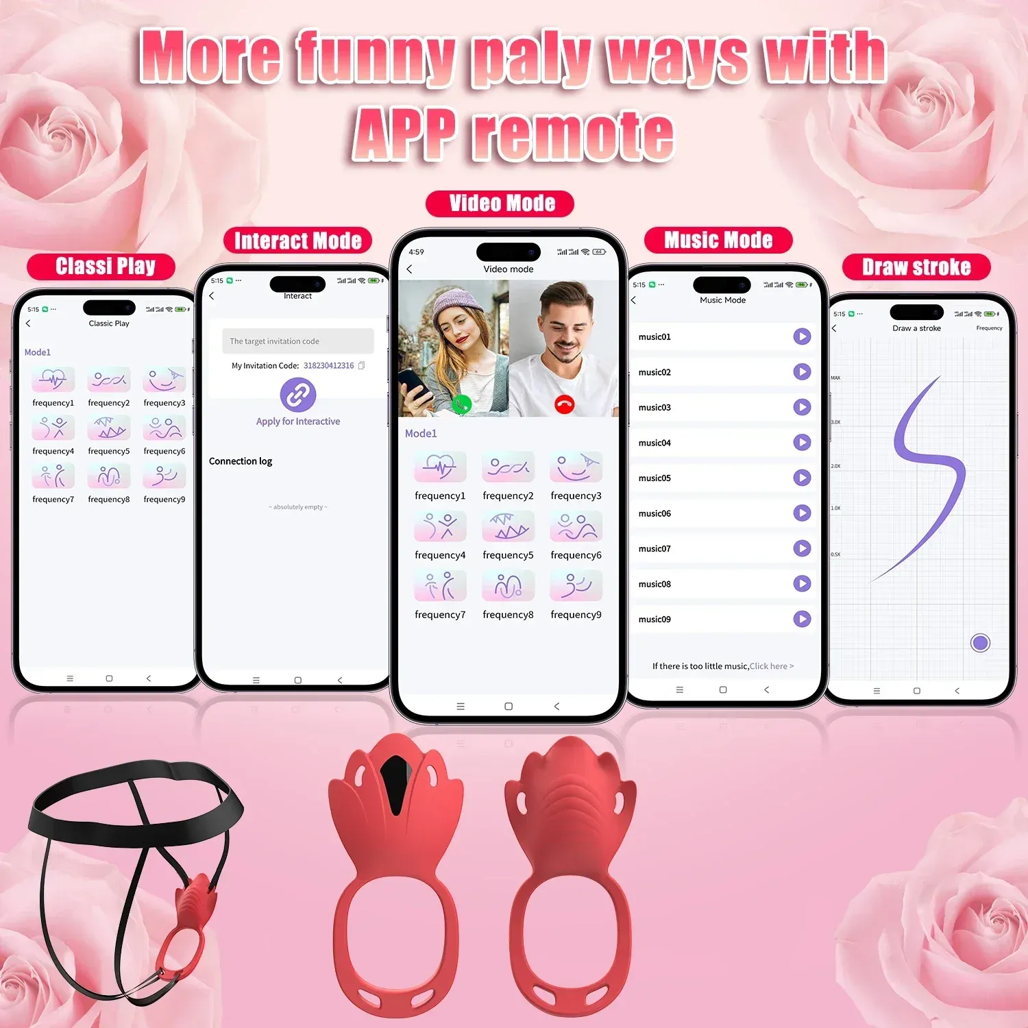 เครื่องนวด AV ห่วงชะลอการหลั่ง สั่น 9 ระดับ ฟังก์ชัน APP