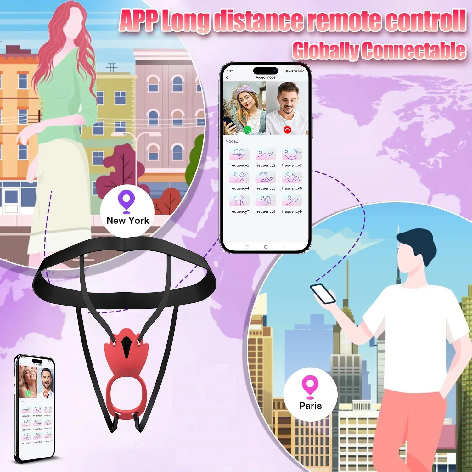 เครื่องนวด AV ห่วงชะลอการหลั่ง สั่น 9 ระดับ ฟังก์ชัน APP