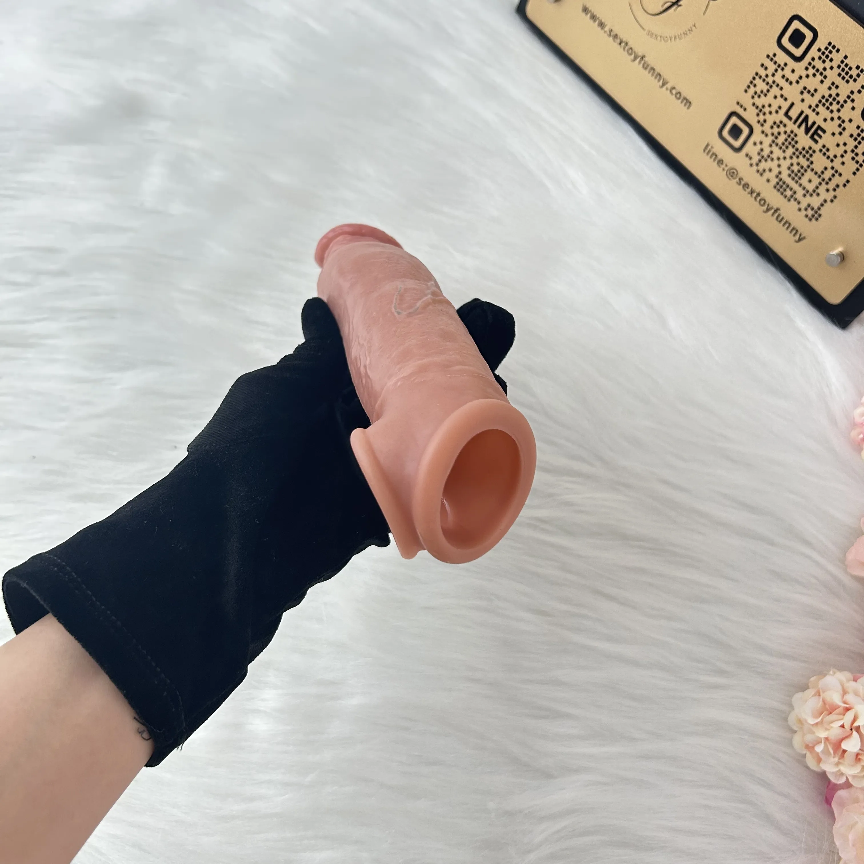 Liquid Silicone Integrated Cock Ring Bionic Penis Sleeve