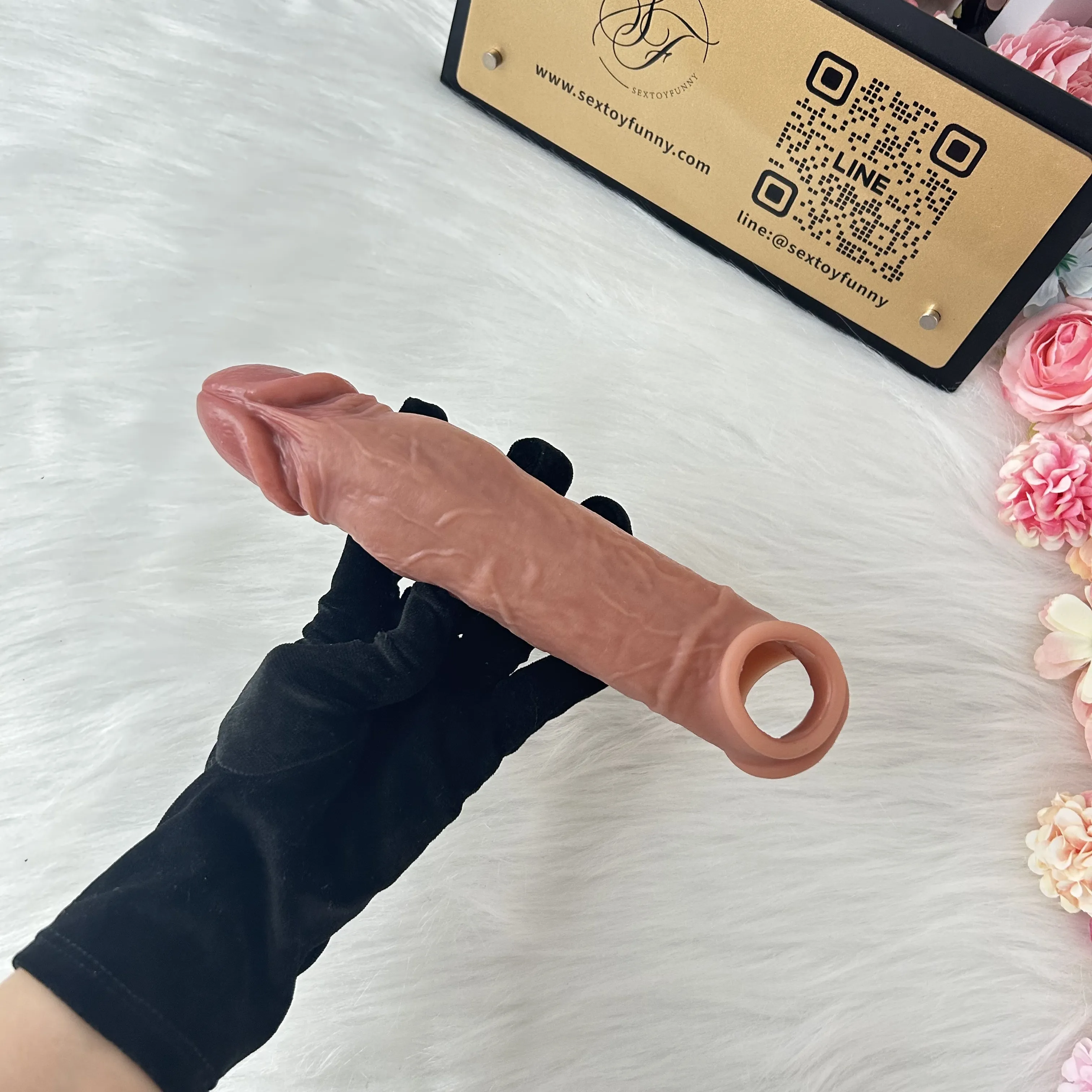 Liquid Silicone Integrated Cock Ring Bionic Penis Sleeve