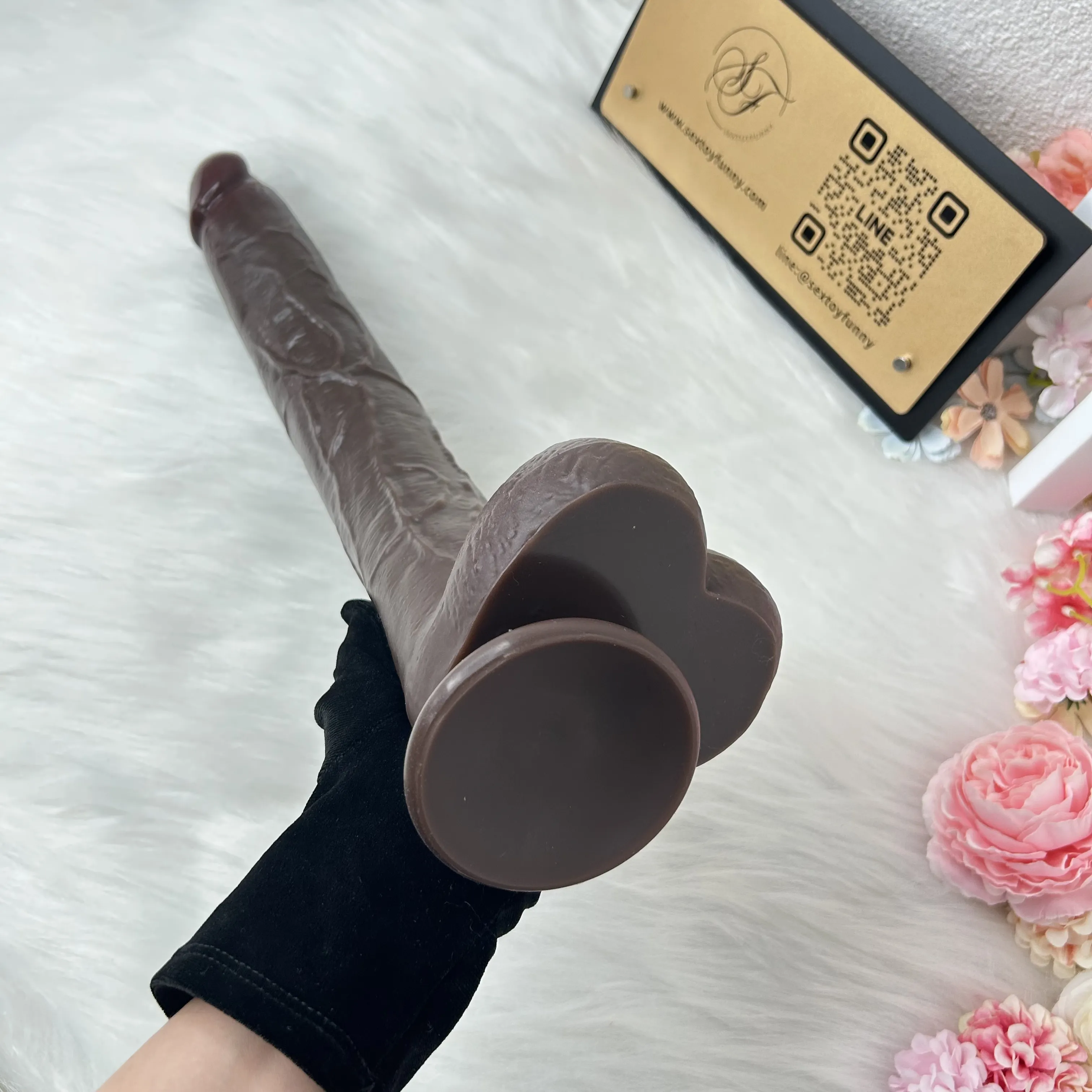 Black Extra-Long Liquid Silicone Dildo 3 Sizes Available