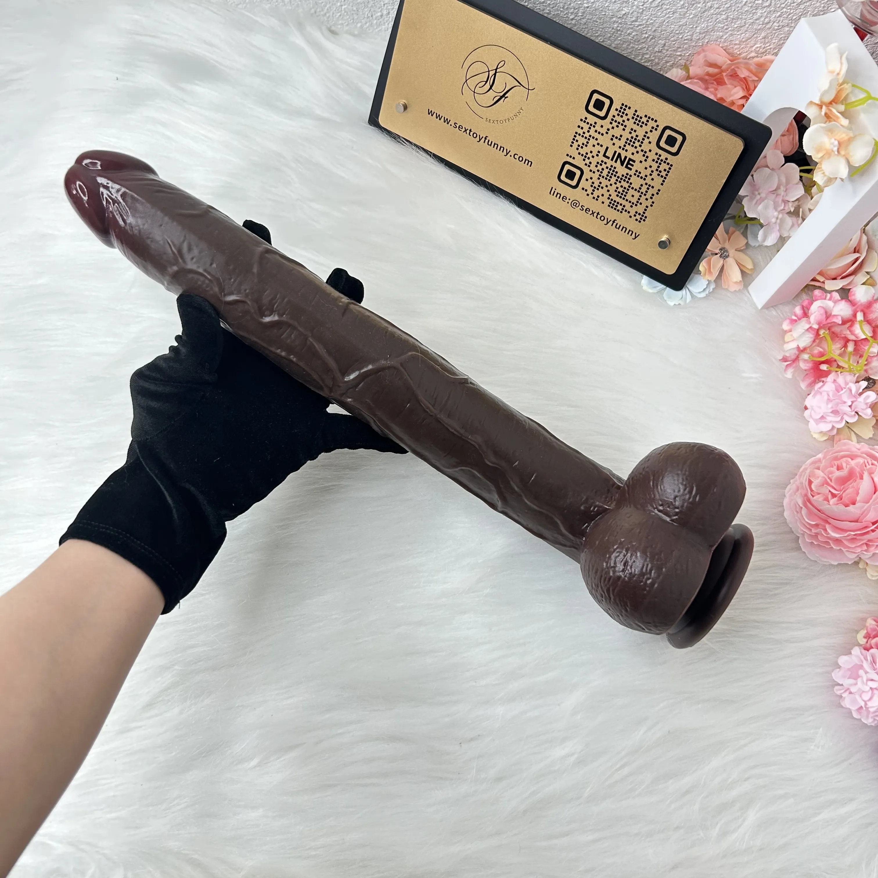 Black Extra-Long Liquid Silicone Dildo 3 Sizes Available