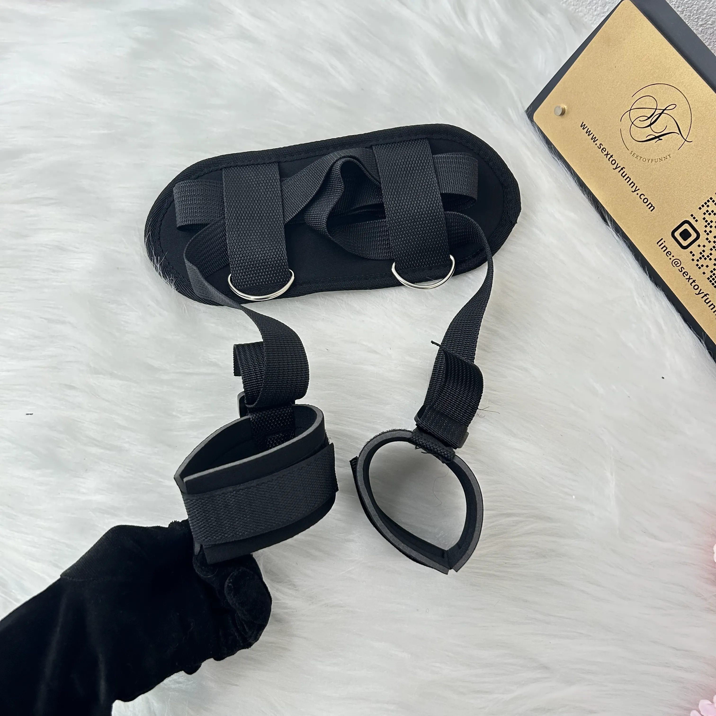 Plush Cotton Sex Position Restraint with Cuffs - Adjustable Bondage Set