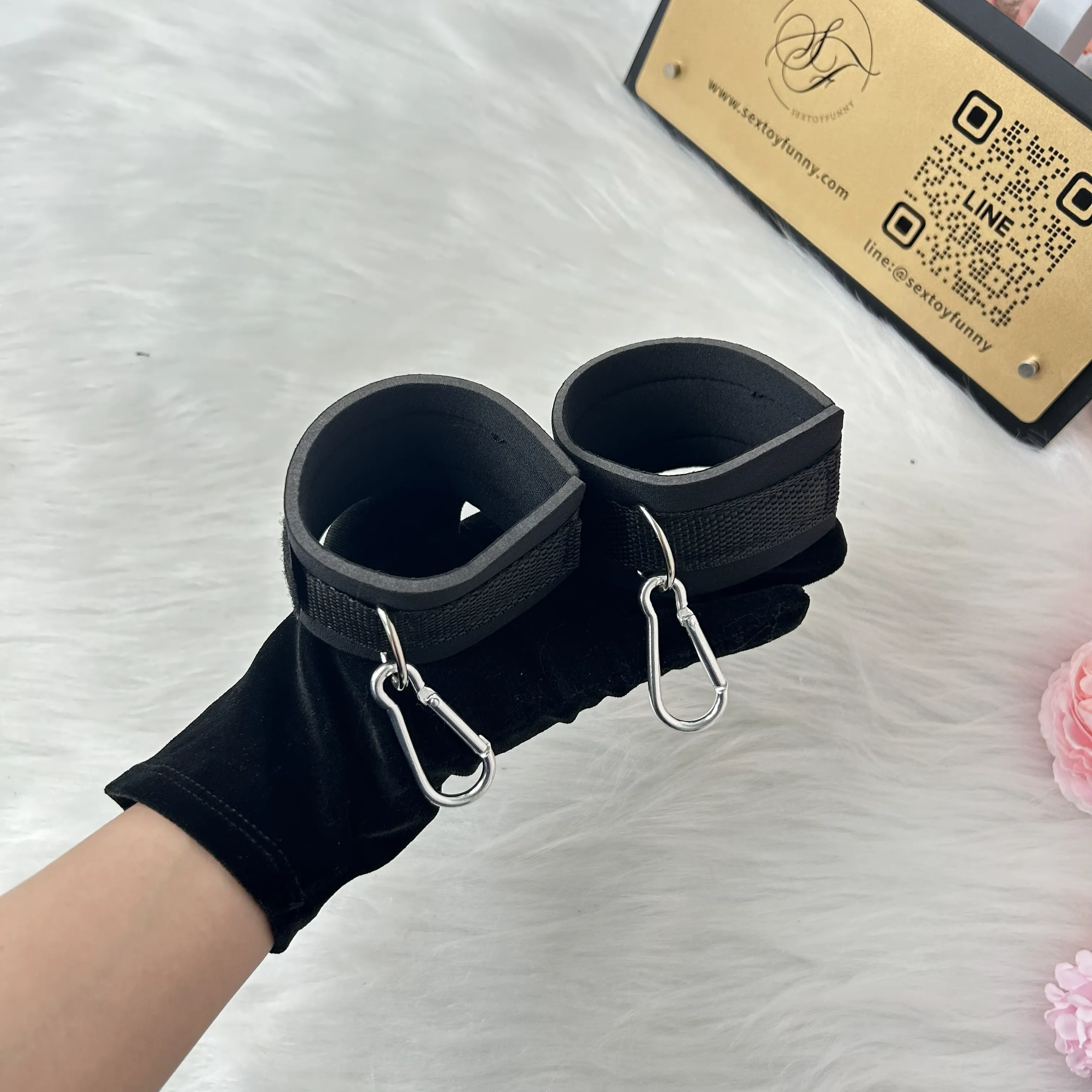 Plush Cotton Sex Position Restraint with Cuffs - Adjustable Bondage Set