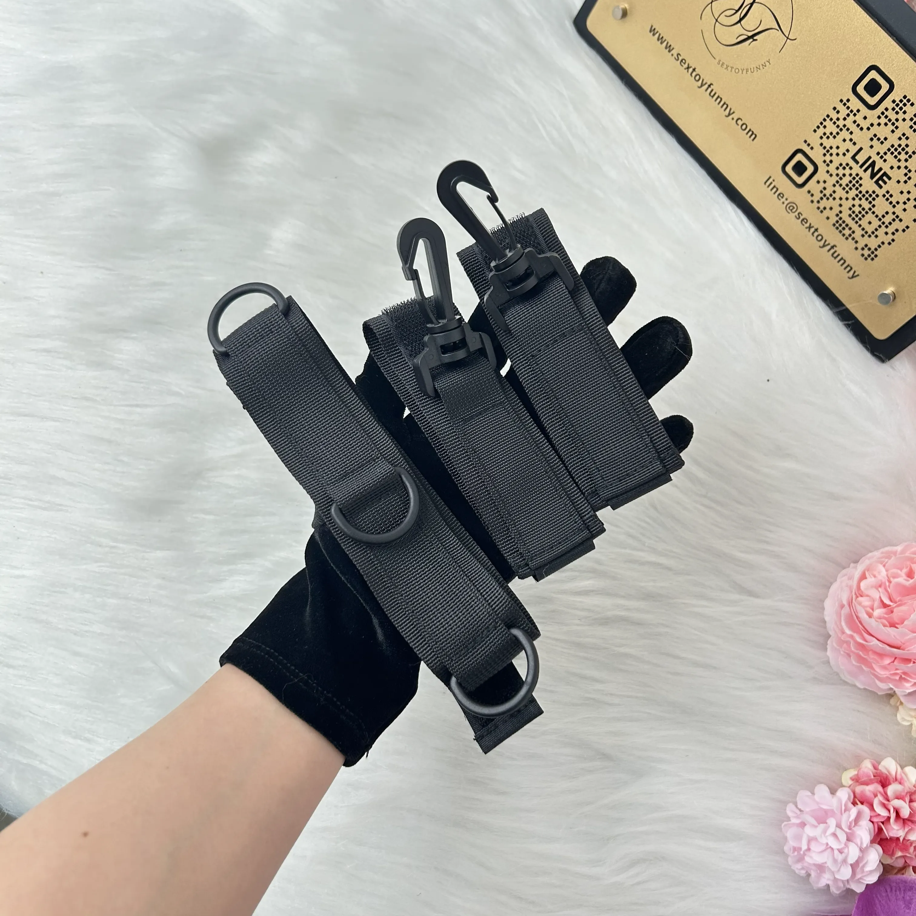 ปลอกคอสำหรับเล่นบทบาท BDSM วัสดุโพลีเอสเตอร์ กุญแจมือ ปลอกคอ พันธนาการ