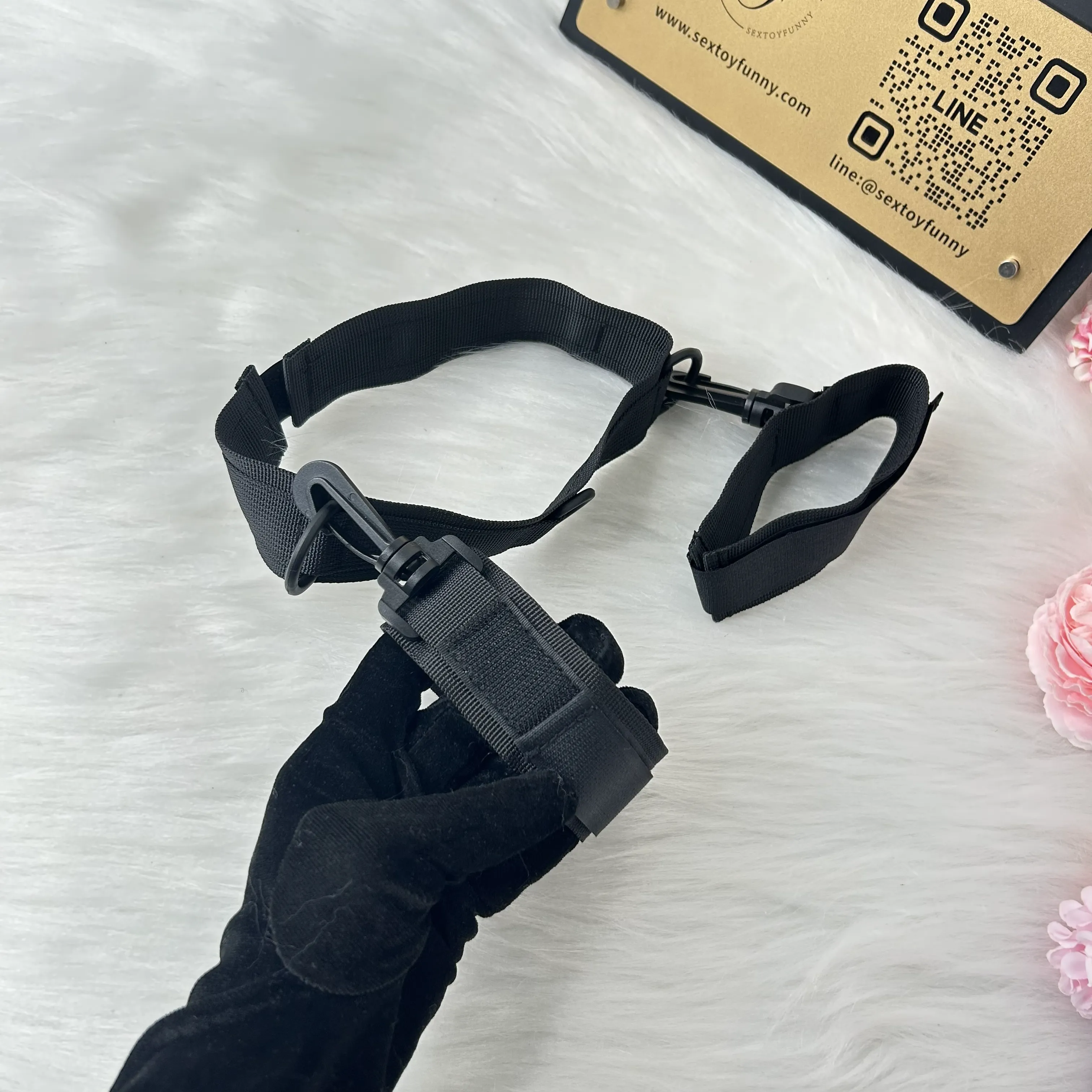 ปลอกคอสำหรับเล่นบทบาท BDSM วัสดุโพลีเอสเตอร์ กุญแจมือ ปลอกคอ พันธนาการ
