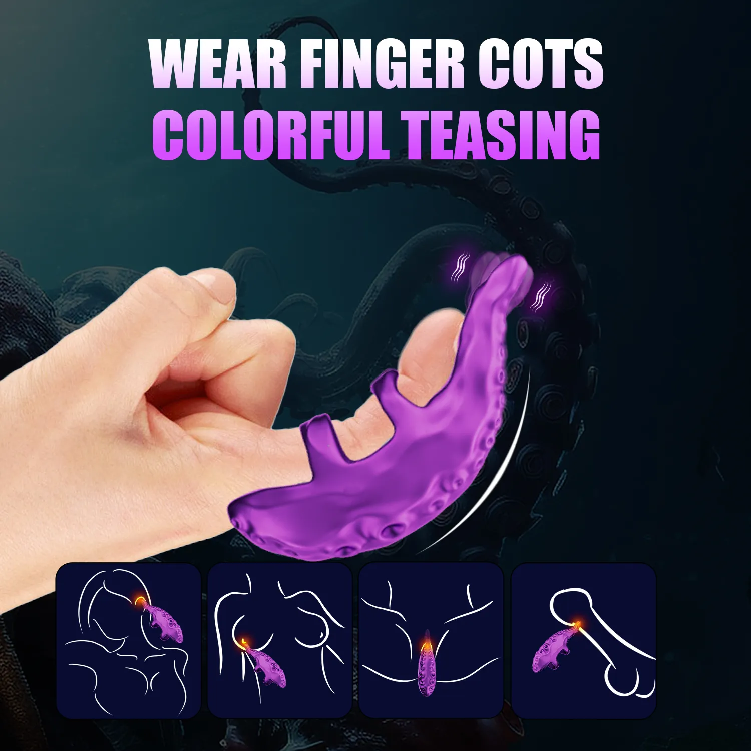 10 Modes Octopus Shaped Finger-Wearable Vibrating Egg