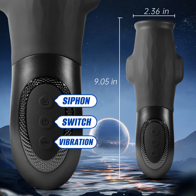 10 Vibrations 5 Suctions Male Masturbator Detachable